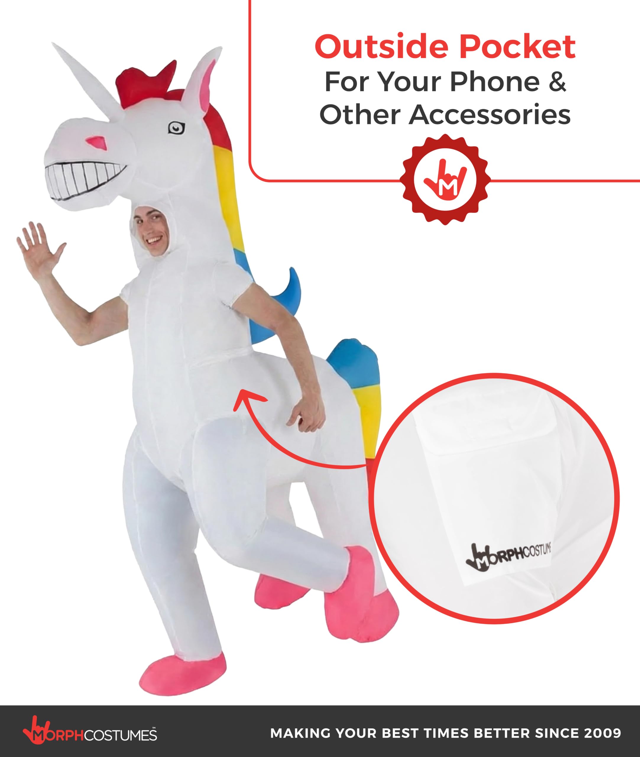 Adult Unicorn Inflatable Costume Magic Horse Fancy Dress Up Mens Womens Costumes - Image 2