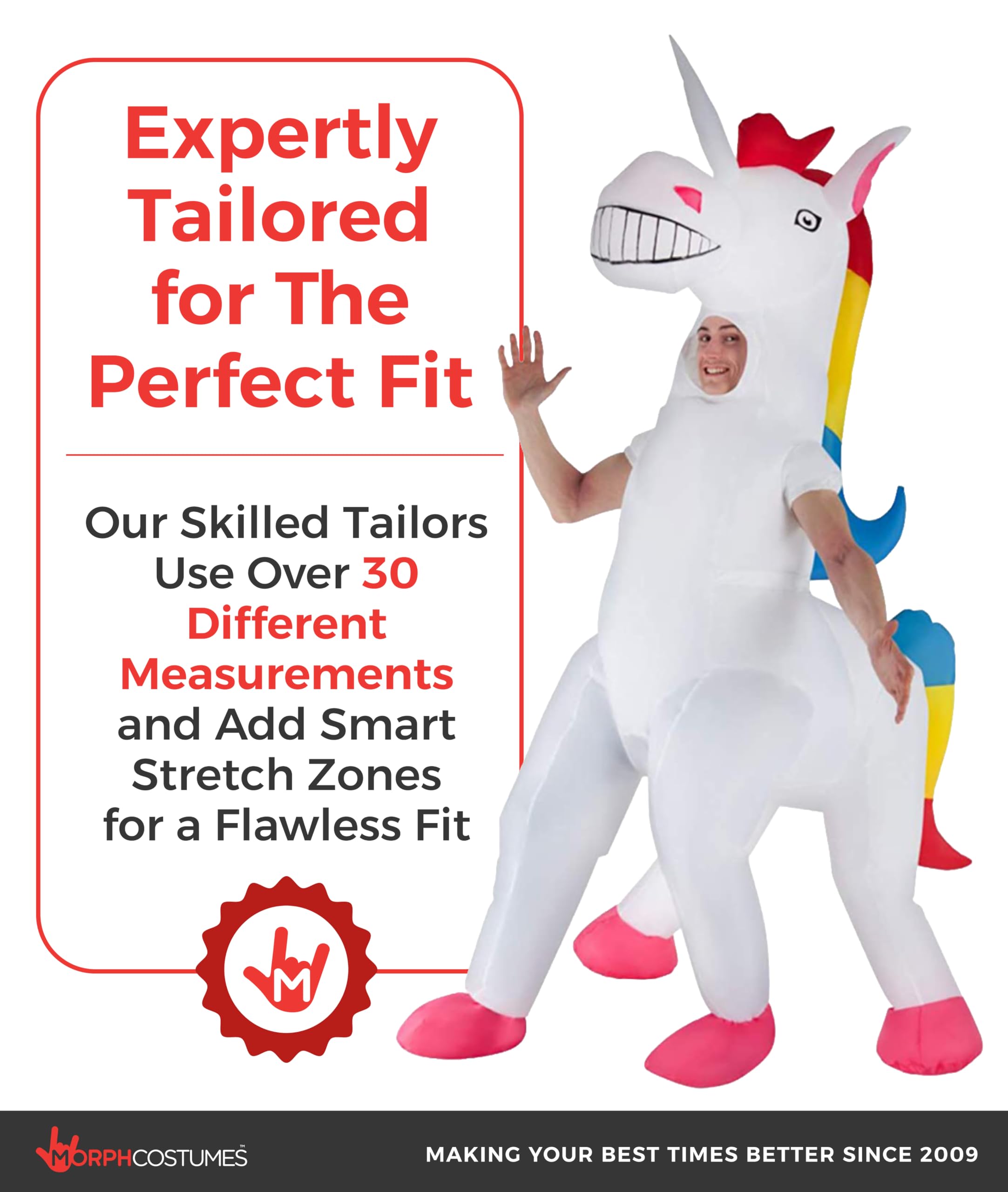 Adult Unicorn Inflatable Costume Magic Horse Fancy Dress Up Mens Womens Costumes - Image 4