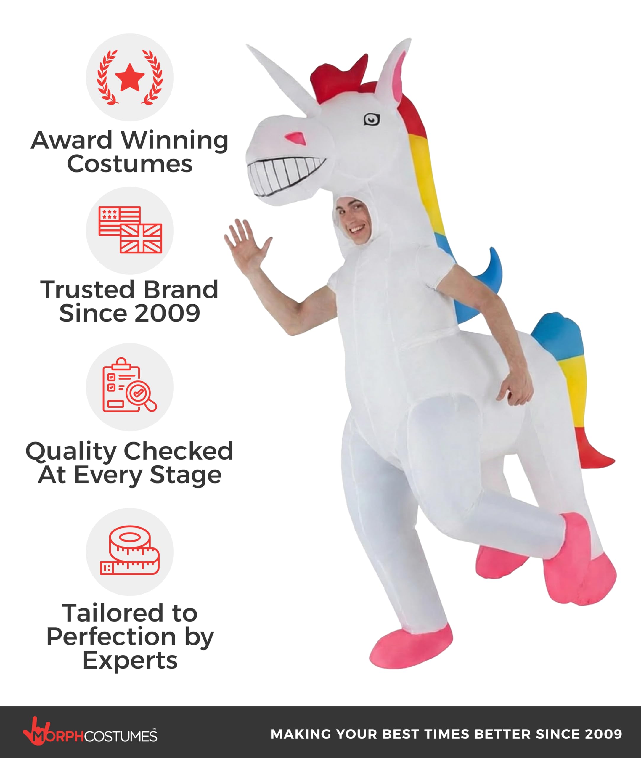 Adult Unicorn Inflatable Costume Magic Horse Fancy Dress Up Mens Womens Costumes - Image 5
