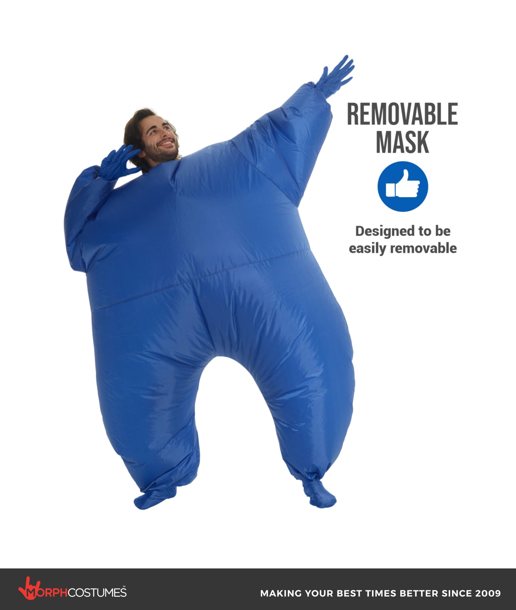 Blue Light-Up Inflatable Megamorph Blow Up Costume - One Size fits Most - Image 3