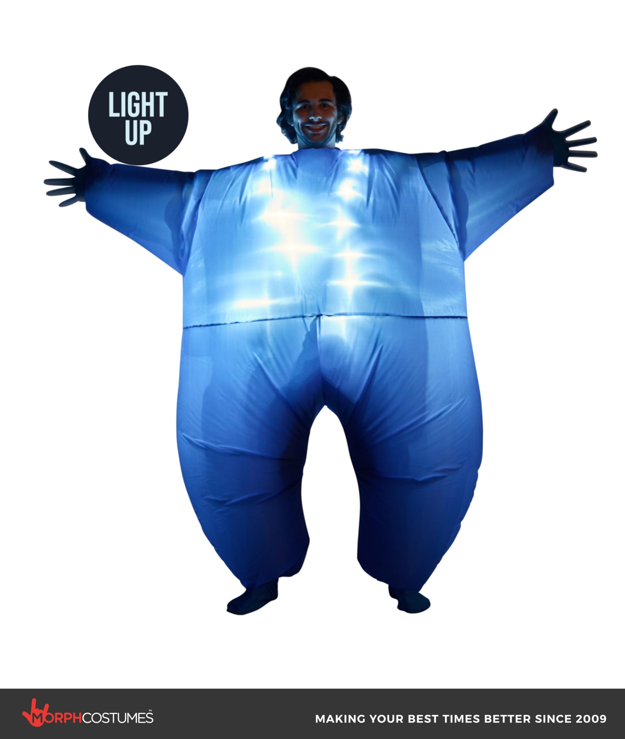 Blue Light-Up Inflatable Megamorph Blow Up Costume - One Size fits Most - Image 4