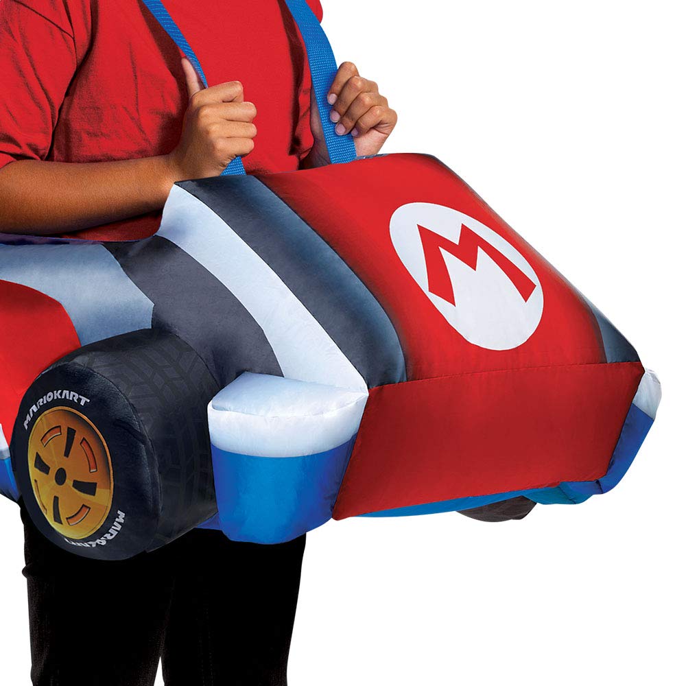 Disguise Super Mario Costume, Inflatable Nintendo Mario Kart Boys Outfit, Kids Size Fan Operated Expandable Character Blow Up Suit - Image 3