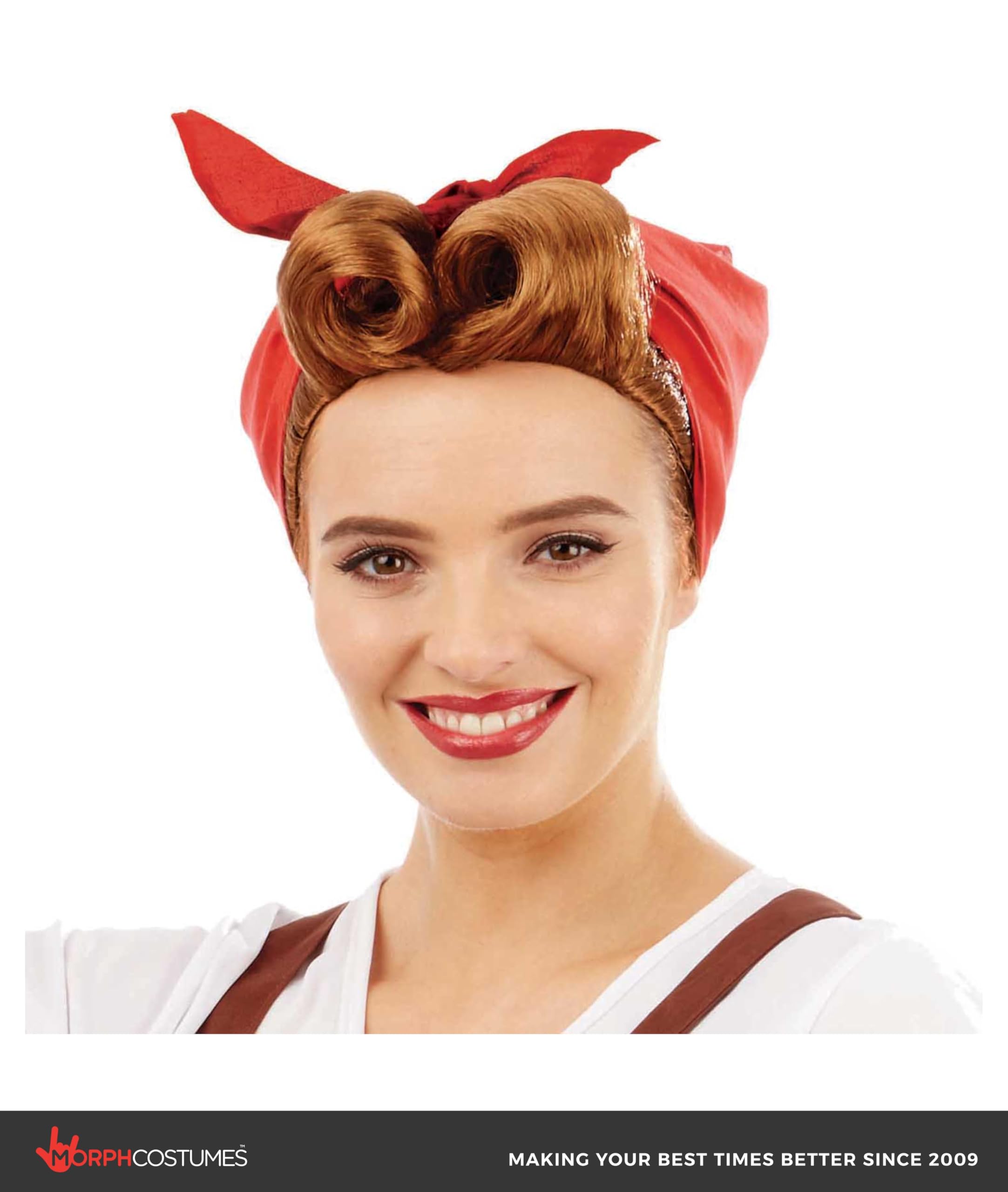 fun shack 1940s Wig, 1950s Housewife Costume, Lucy Wig for Women, Retro Housewife Look, Vintage Style Hair Accessory, One Size - Image 2