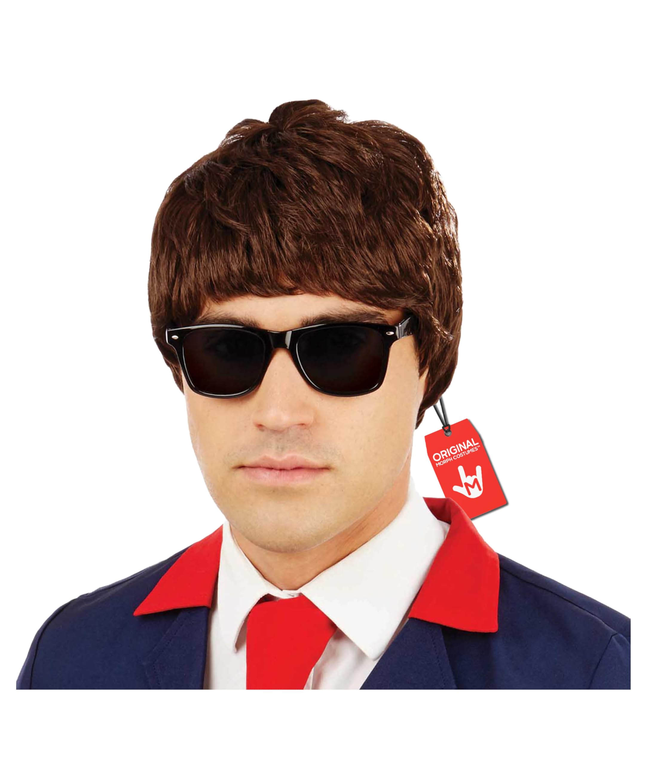 fun shack 60’s Wig for Men, Shag Wigs, Bowlcut Wig, Bowlcut Brown Wig, Brown Shaggy Wigs, Boyband Wig Costume
