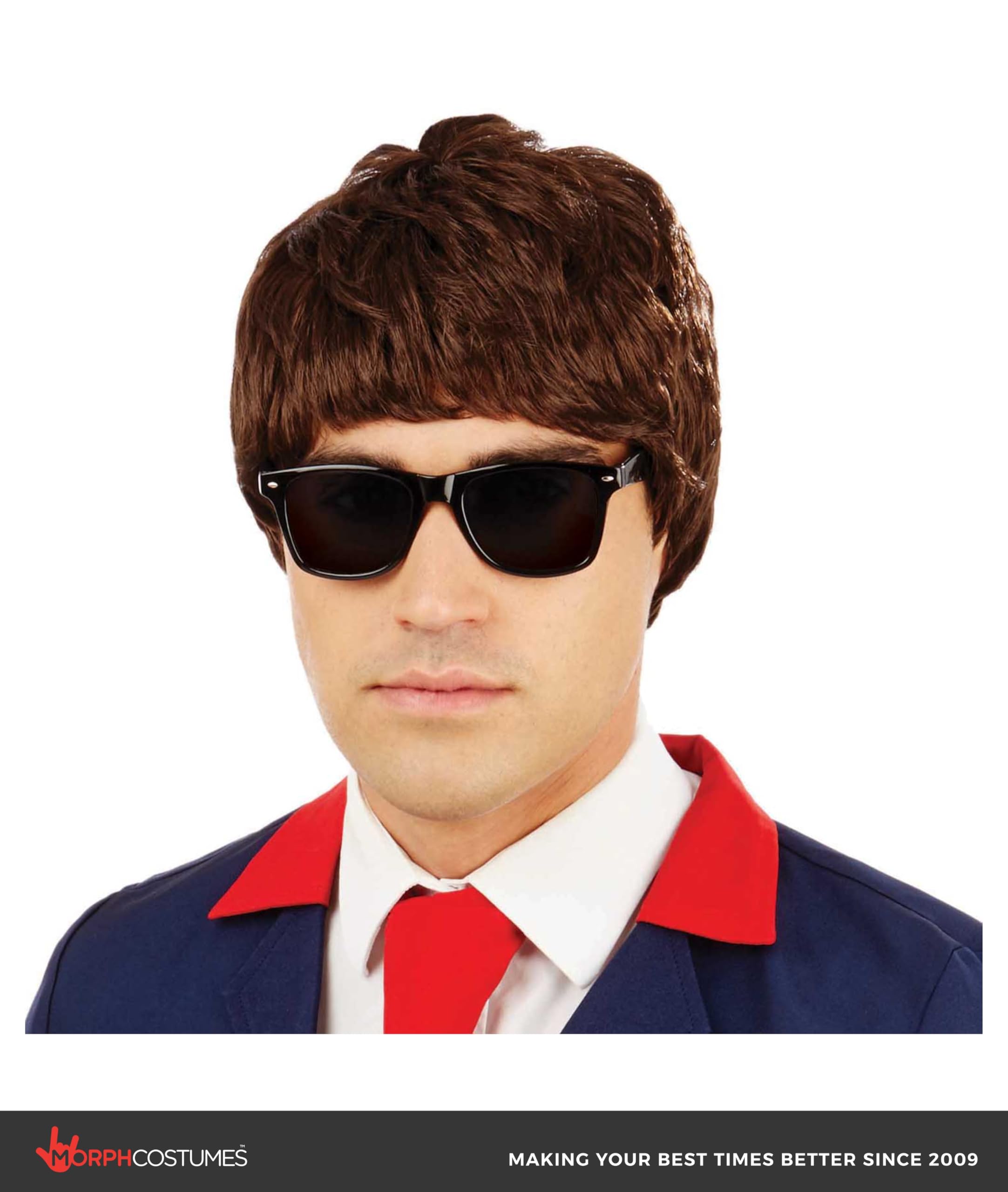 fun shack 60’s Wig for Men, Shag Wigs, Bowlcut Wig, Bowlcut Brown Wig, Brown Shaggy Wigs, Boyband Wig Costume - Image 3