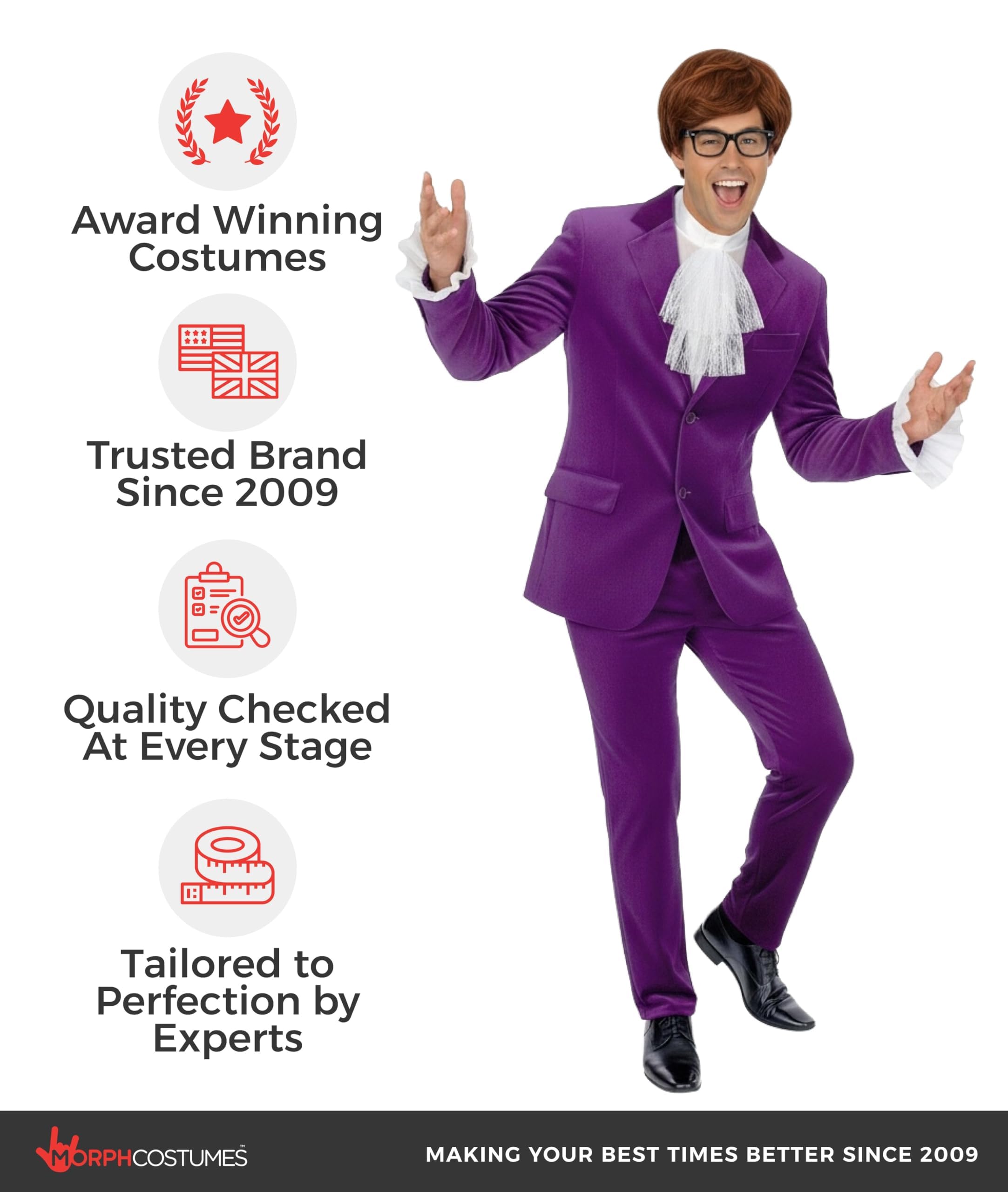 fun shack 60s Shagadelic Costume Men, Mens 1960s Spy Costume, 60s Outfits For Man, Halloween Costumes For Men - Image 5