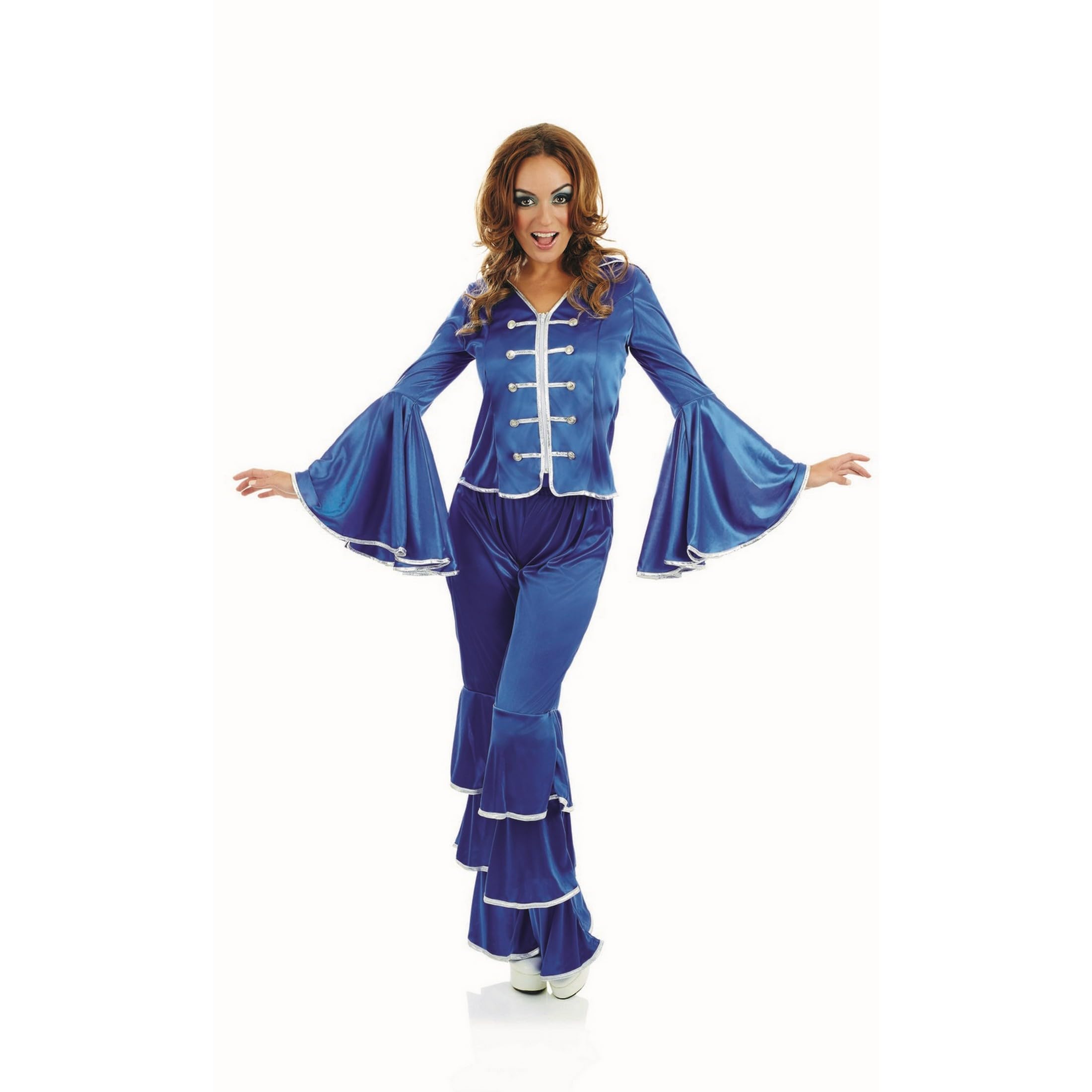 fun shack 70 Disco Costumes for Women Blue Flares, Womens Disco Costumes, Retro Dance Outfit for Parties - Image 6
