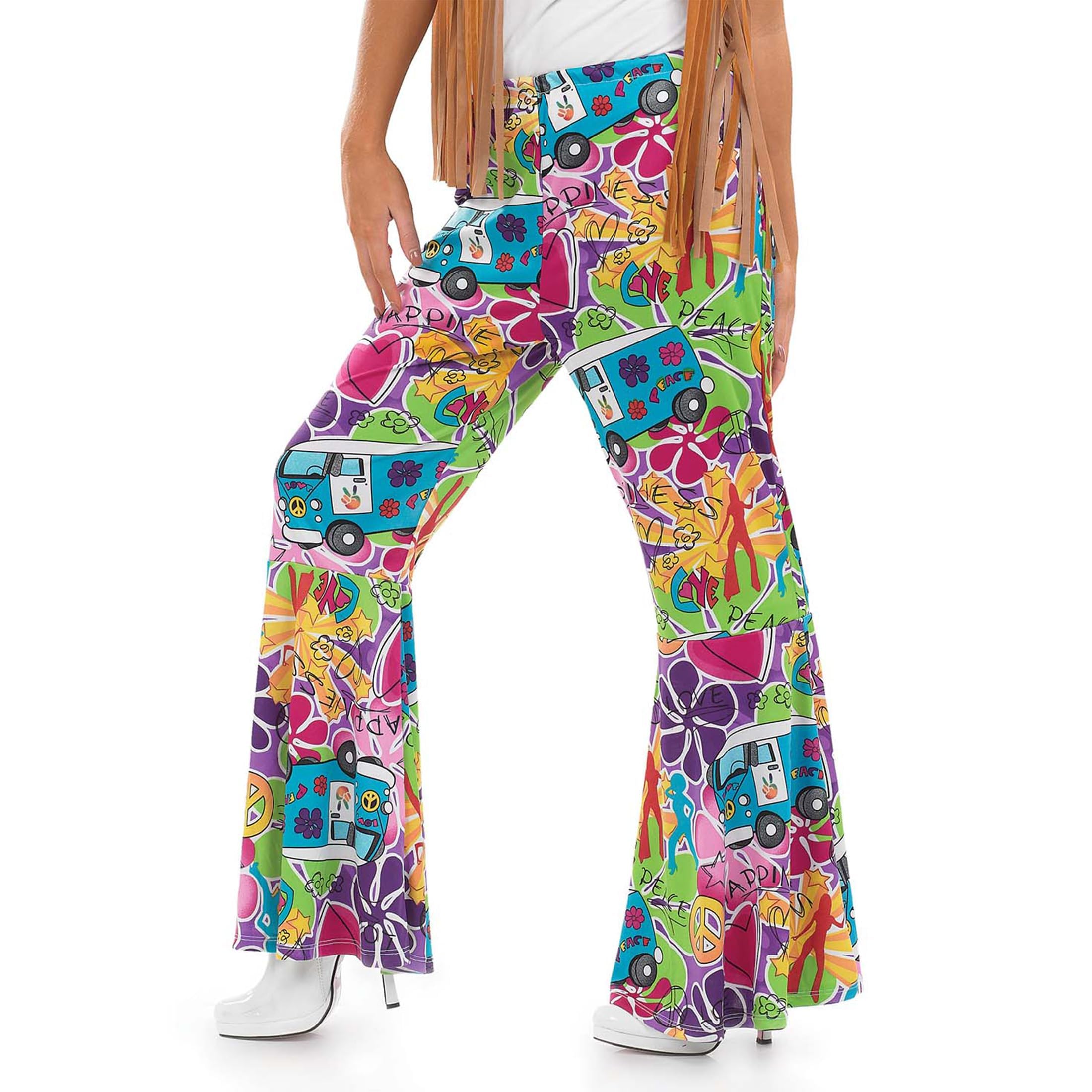fun shack 70s Bell Bottoms Women Hippie Flares Pants Halloween Costume Outfit for Women Party Wear - Image 3