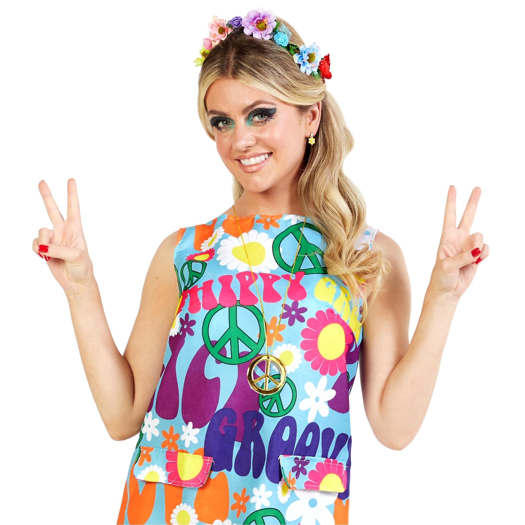 fun shack 70s Outfits For Women, Hippie Costume Woman, Hippy Costume Woman, 70s Dress, Halloween Costumes For Women Adult - Image 3