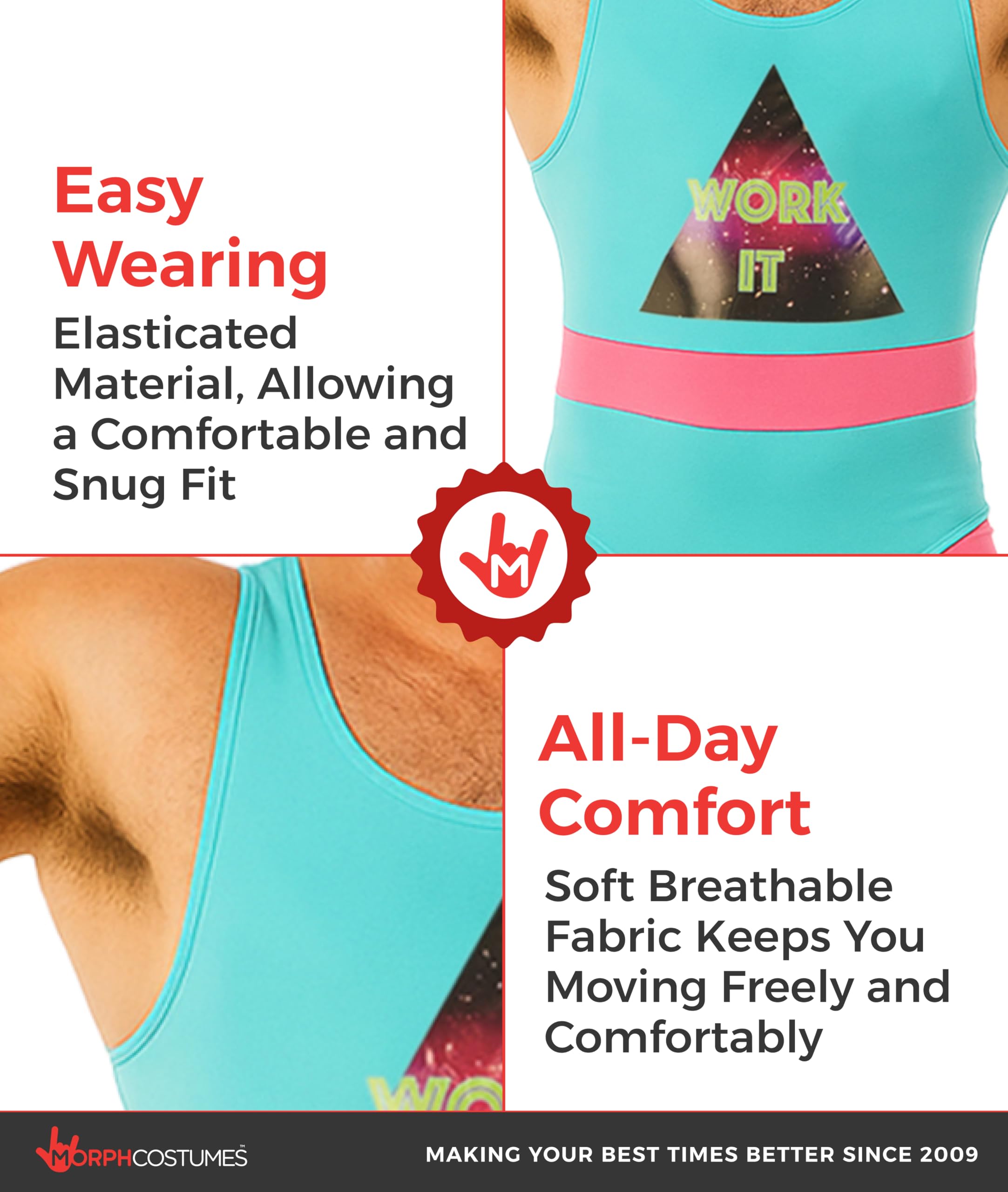 fun shack 80s Exercise Costumes For Men, 80s Workout Costumes, Retro Fitness Outfits For Men, 80s Gym Attire - Image 3