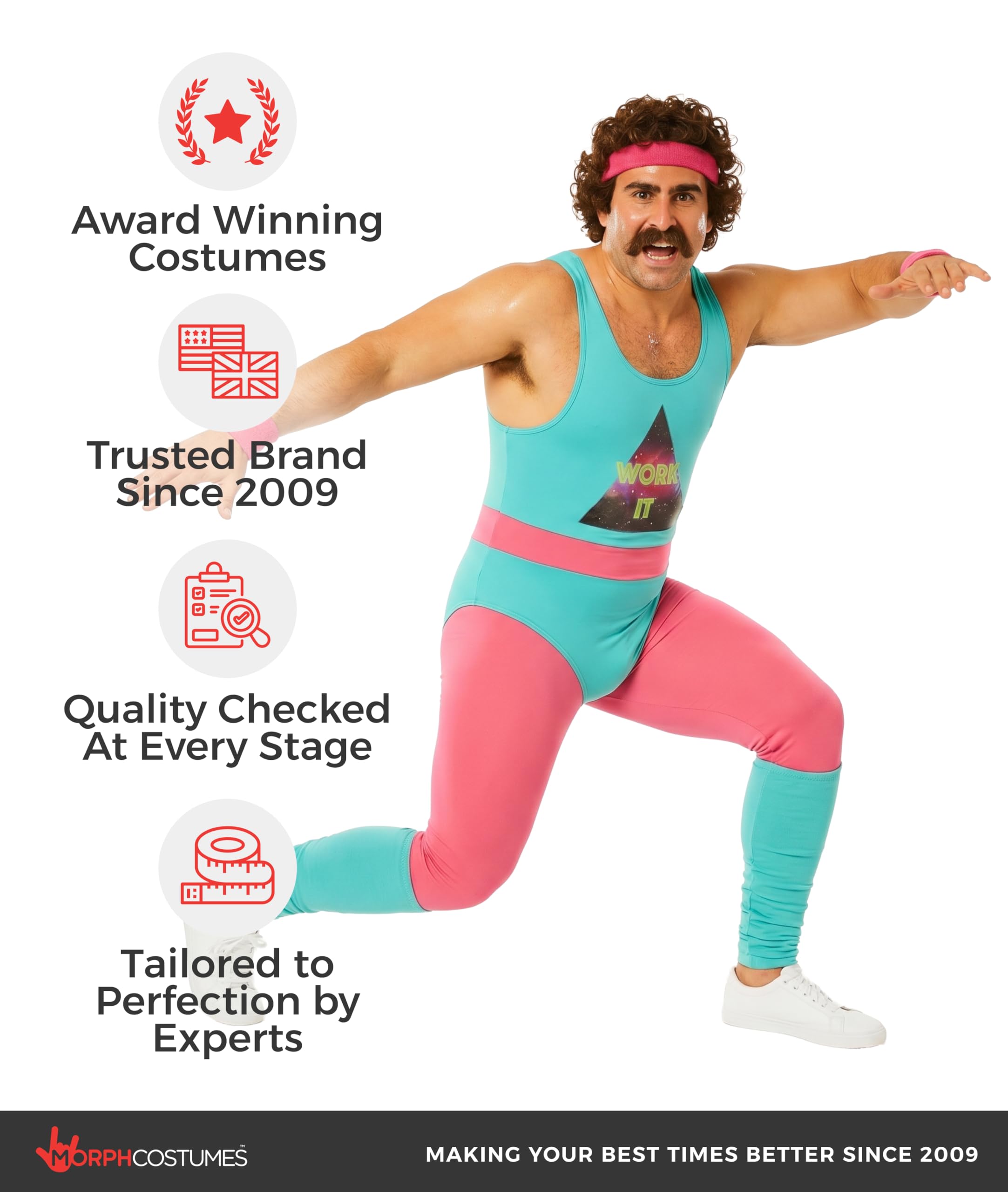 fun shack 80s Exercise Costumes For Men, 80s Workout Costumes, Retro Fitness Outfits For Men, 80s Gym Attire - Image 5