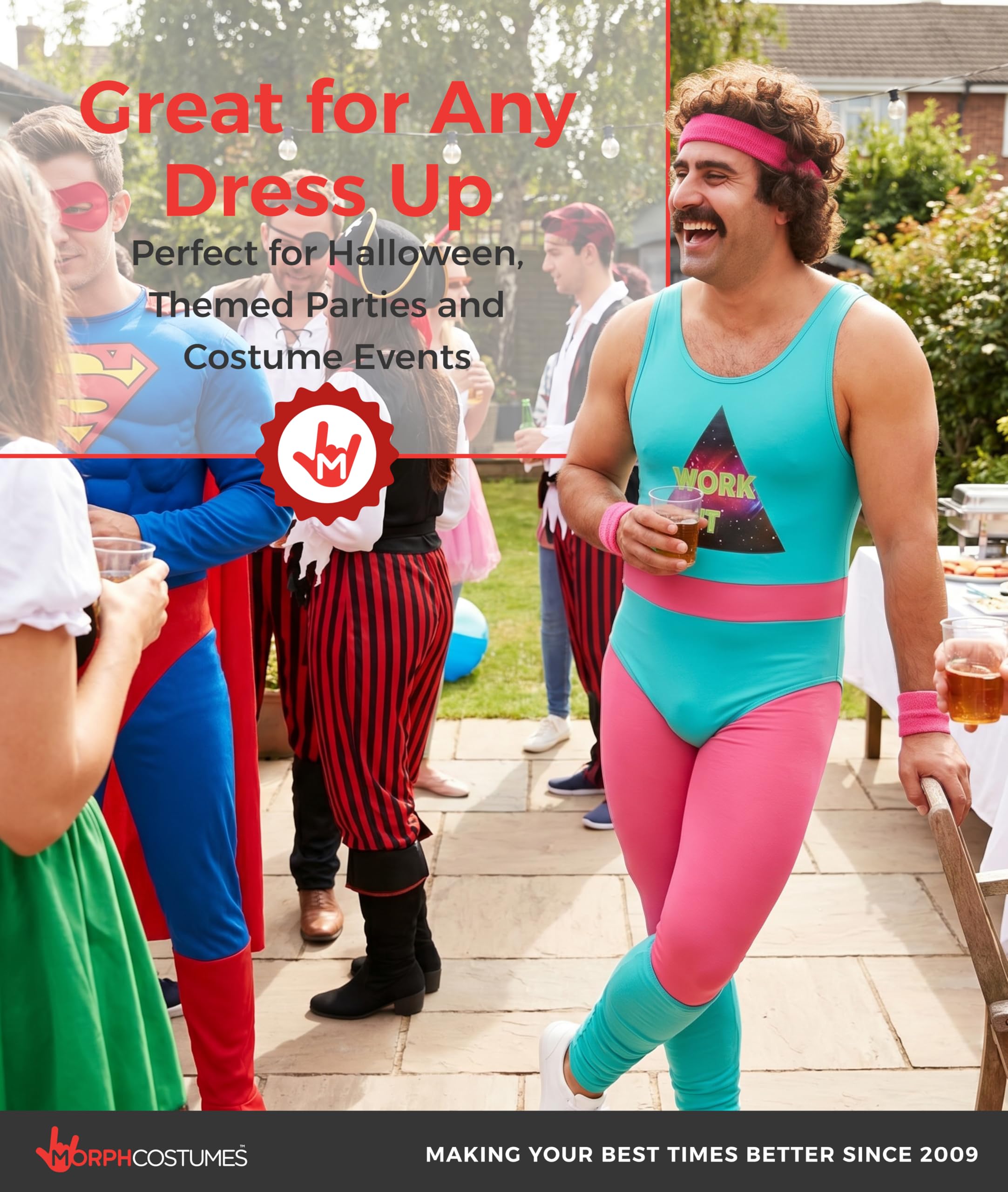 fun shack 80s Exercise Costumes For Men, 80s Workout Costumes, Retro Fitness Outfits For Men, 80s Gym Attire - Image 6