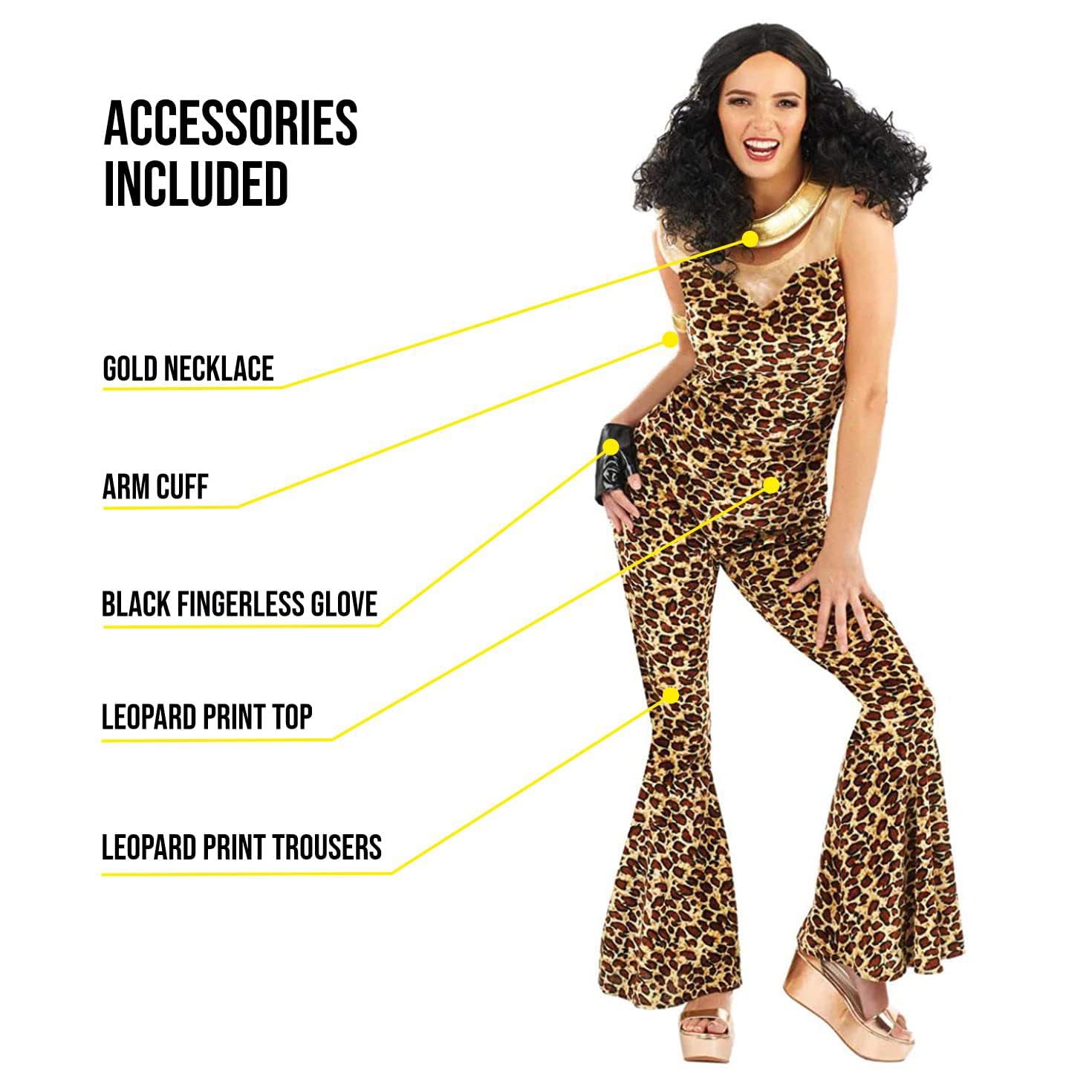 fun shack 90s Pop Star Costume For Women, Leopard Print Halloween Outfit, Adult Leopard Costume, Popstar Attire - Image 3