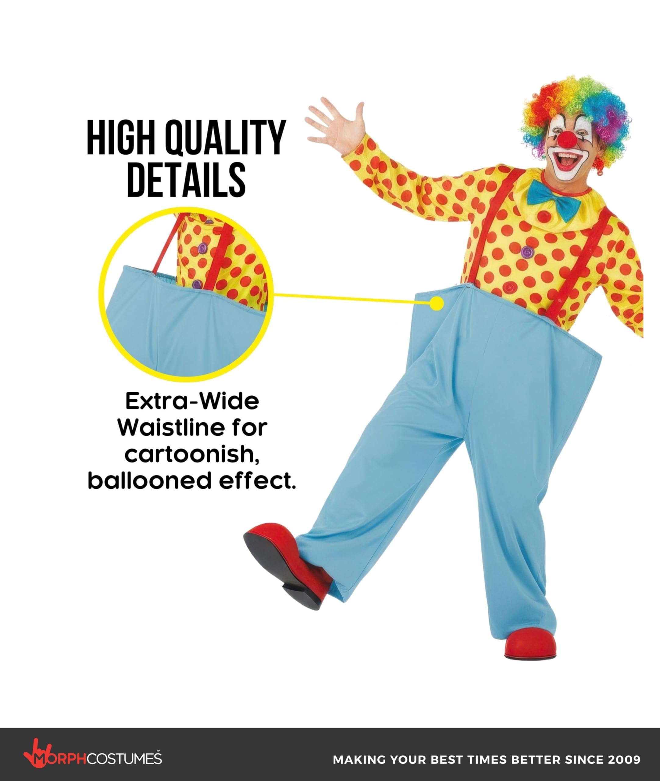 fun shack Adult Clown Costume for Men, Funny Clown Suit for Adults, Halloween Clown Outfit, Party Dress Up - Image 3