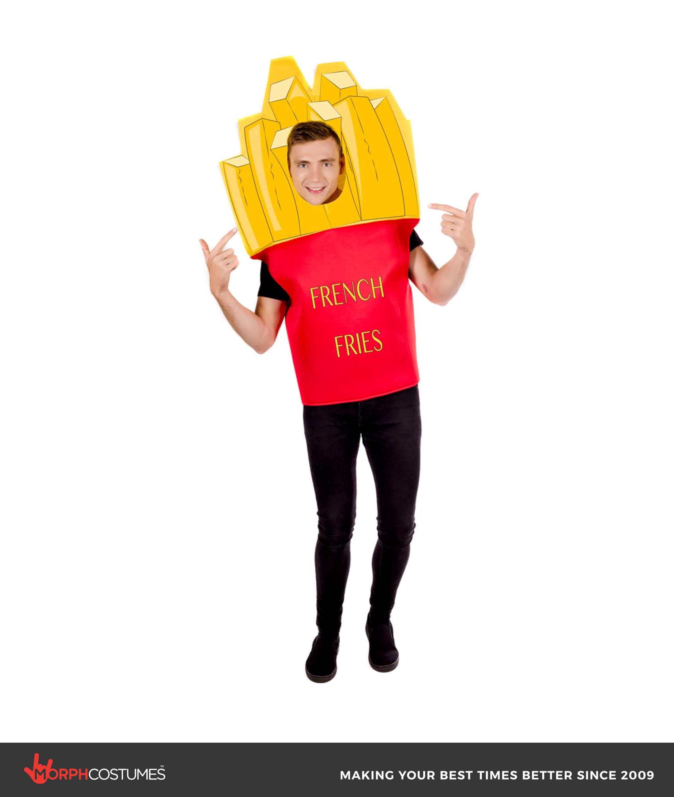 fun shack Adult French Fry Costume, French Fries Costume Adult, Fries Halloween Costume - Image 4