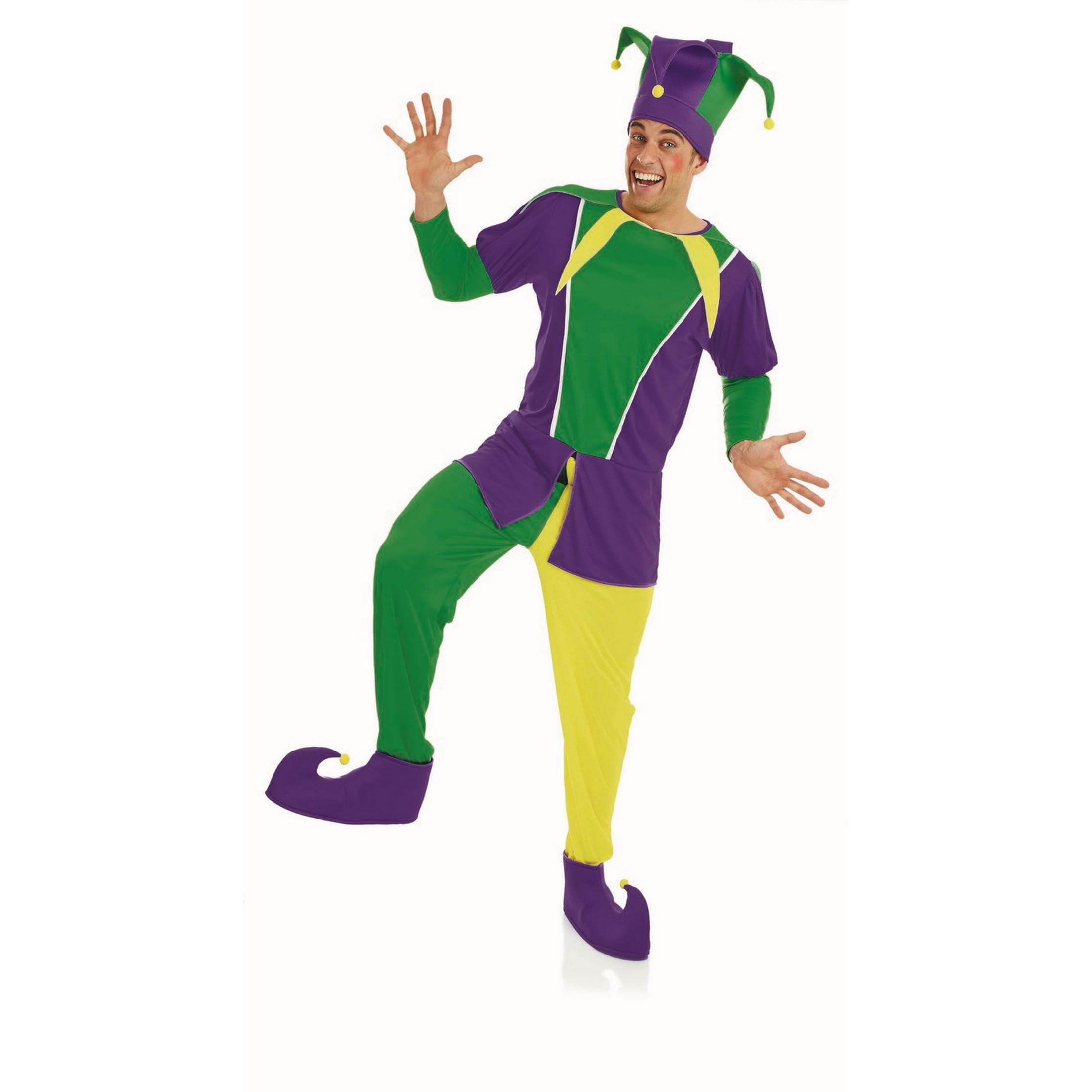 fun shack Adult Jester Costume Men, Mardi Gras Costume Men, Court Jester Costume Men, Jester Halloween Costume Men - Image 5