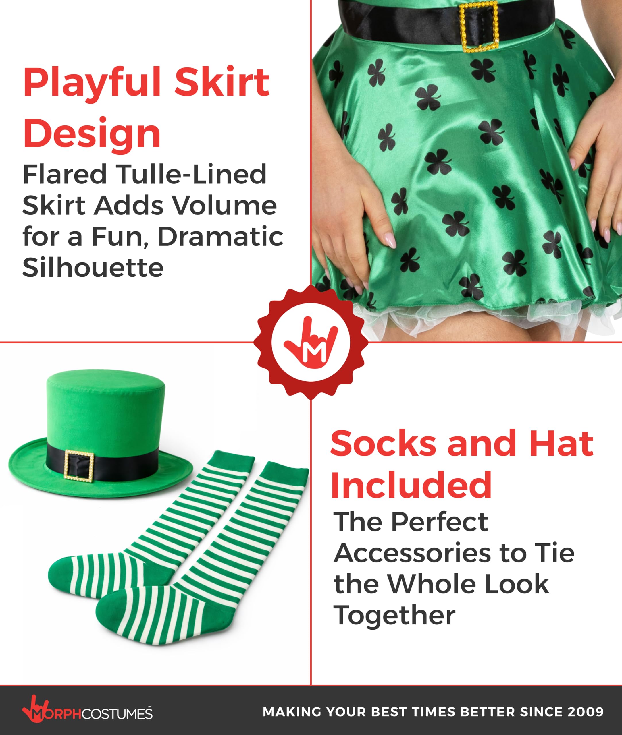 fun shack Adult Leprechaun Costume for Women, St Patricks Day Outfit, Irish Celebration Attire for Women - Image 3