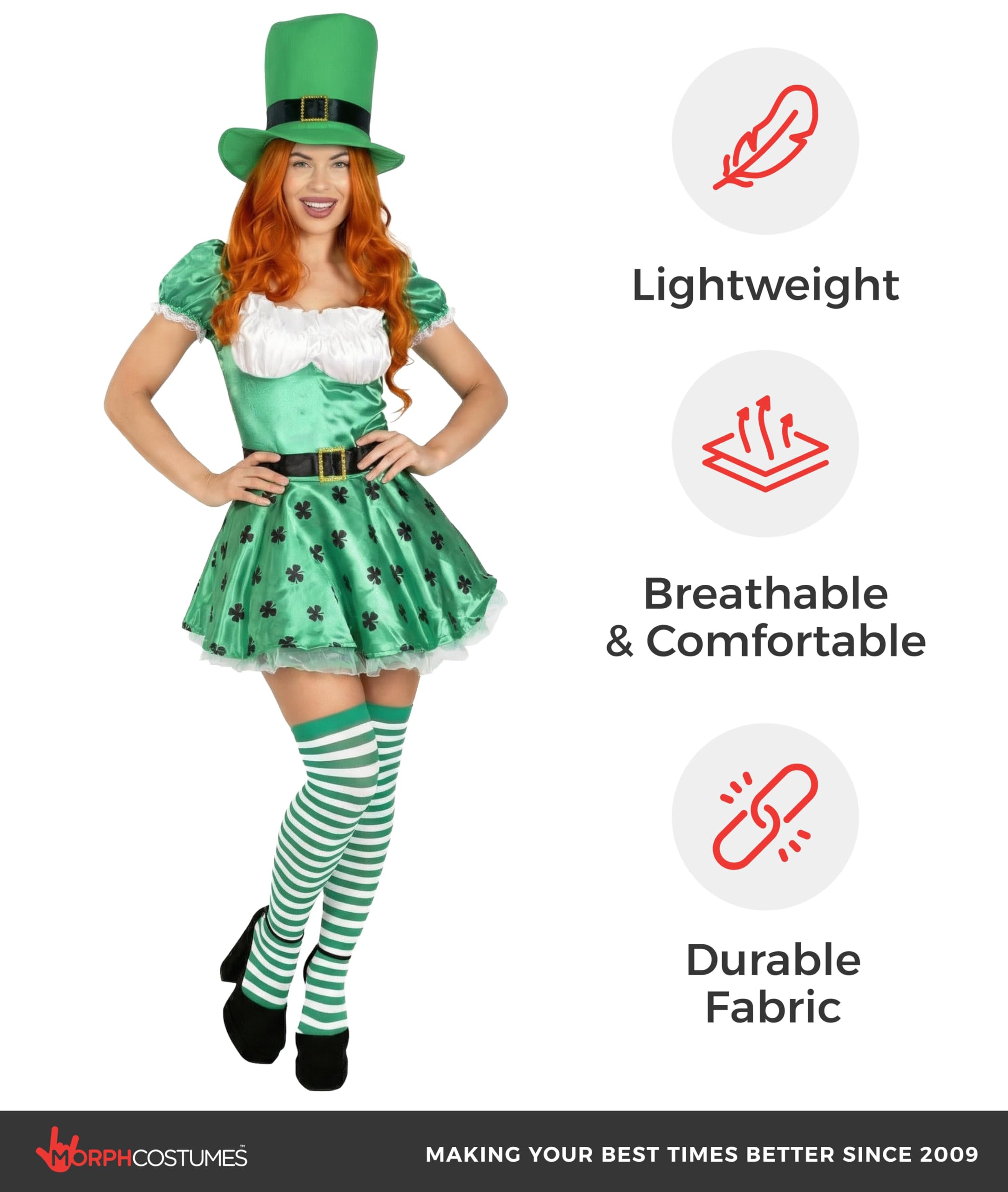 fun shack Adult Leprechaun Costume for Women, St Patricks Day Outfit, Irish Celebration Attire for Women - Image 7