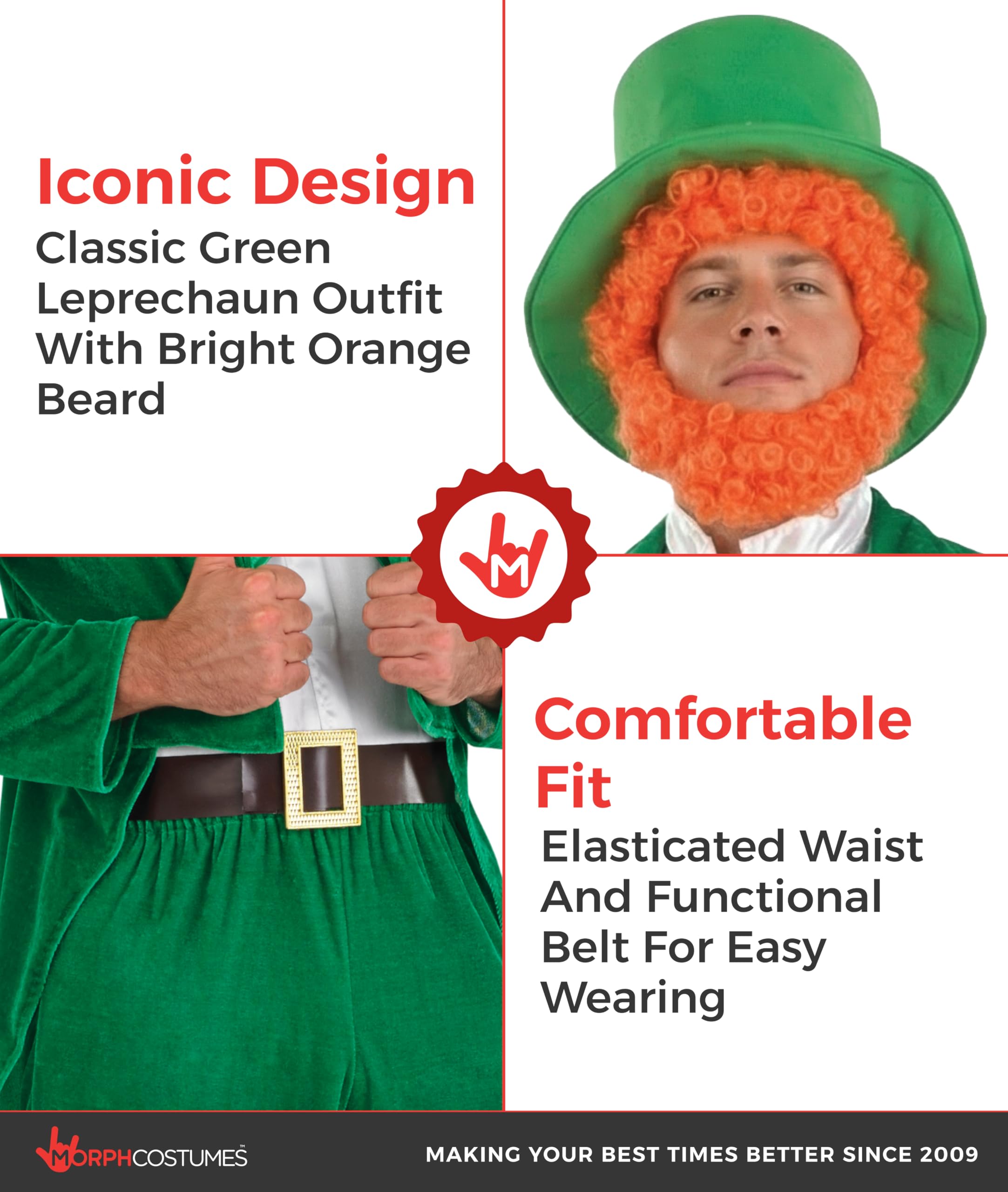 fun shack Adult Leprechaun Costume Men, St Patricks Day Outfit, Saint Patricks Day, Irish Green Outfits, Funny Halloween - Image 3