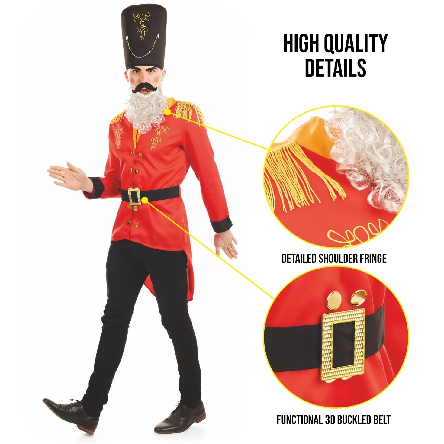 fun shack Adult Nutcracker Costume Adult Men, Toy Soldier Costume Men, Christmas Costumes Adults - Image 4