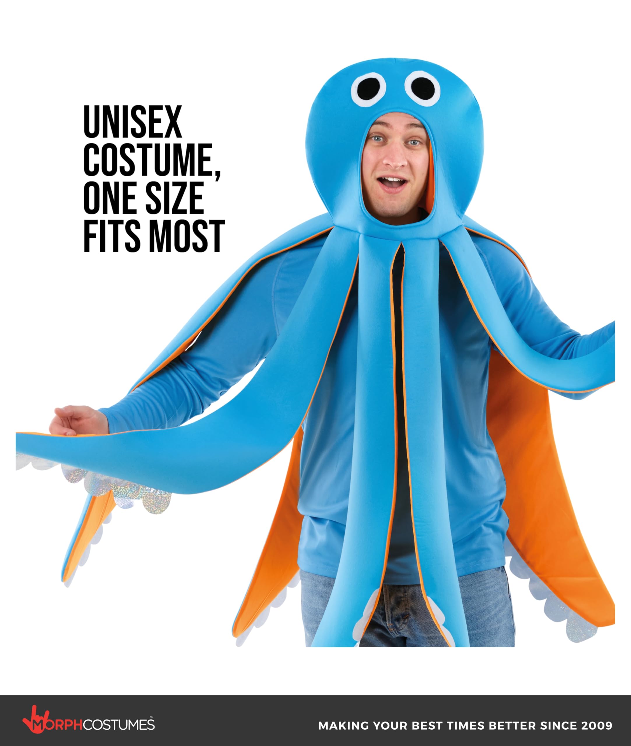 fun shack Adult Octopus Costume, Sea Creature Costume, Under The Sea Costumes, Halloween Costumes for Men - Image 3