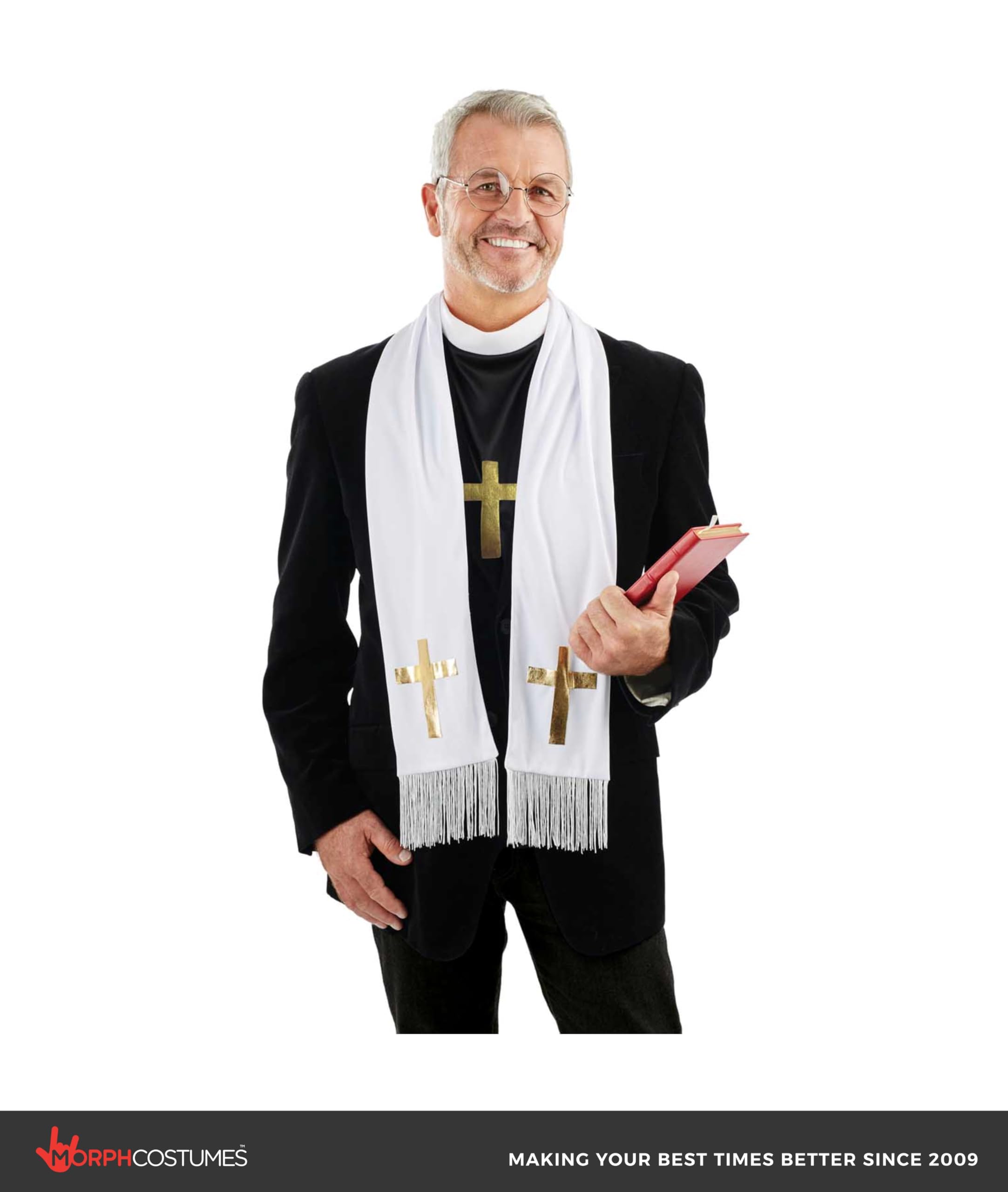fun shack Adult Priest Costume For Men, Halloween Priest Costumes For Men, Priest Robe Costume, Priest Costume Adult Men - Image 3