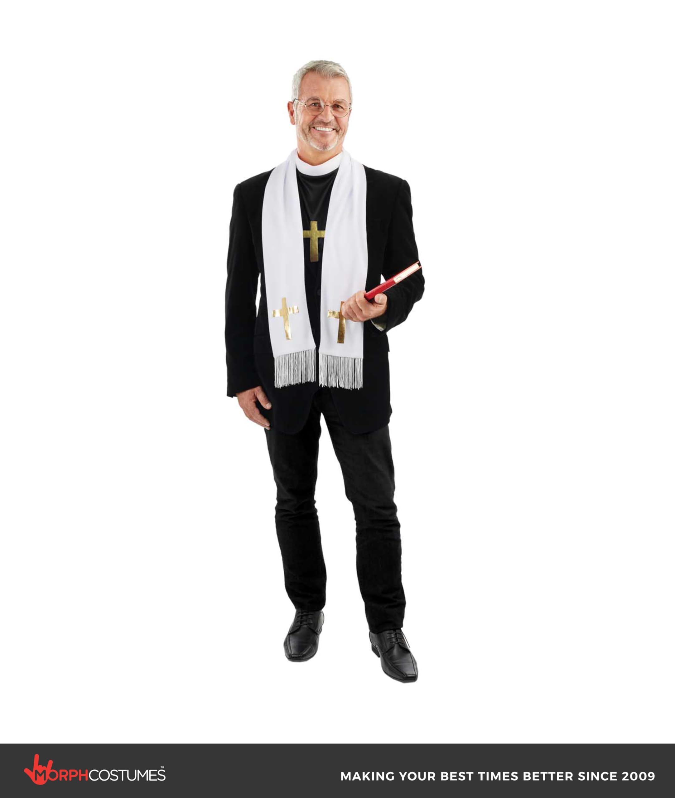 fun shack Adult Priest Costume For Men, Halloween Priest Costumes For Men, Priest Robe Costume, Priest Costume Adult Men - Image 4
