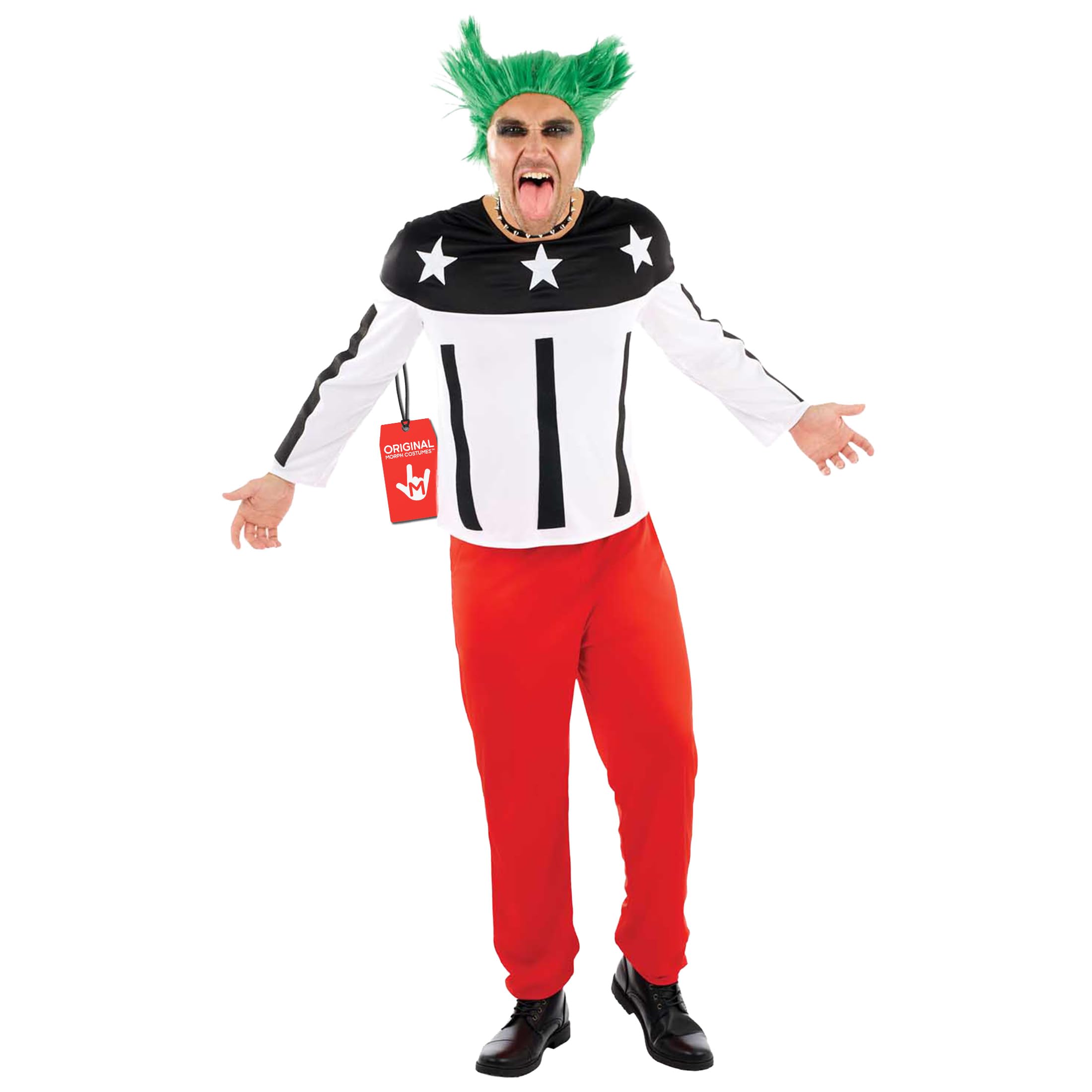 fun shack Adult Punk Rock Costume Raver Singer Mens 90s Costume