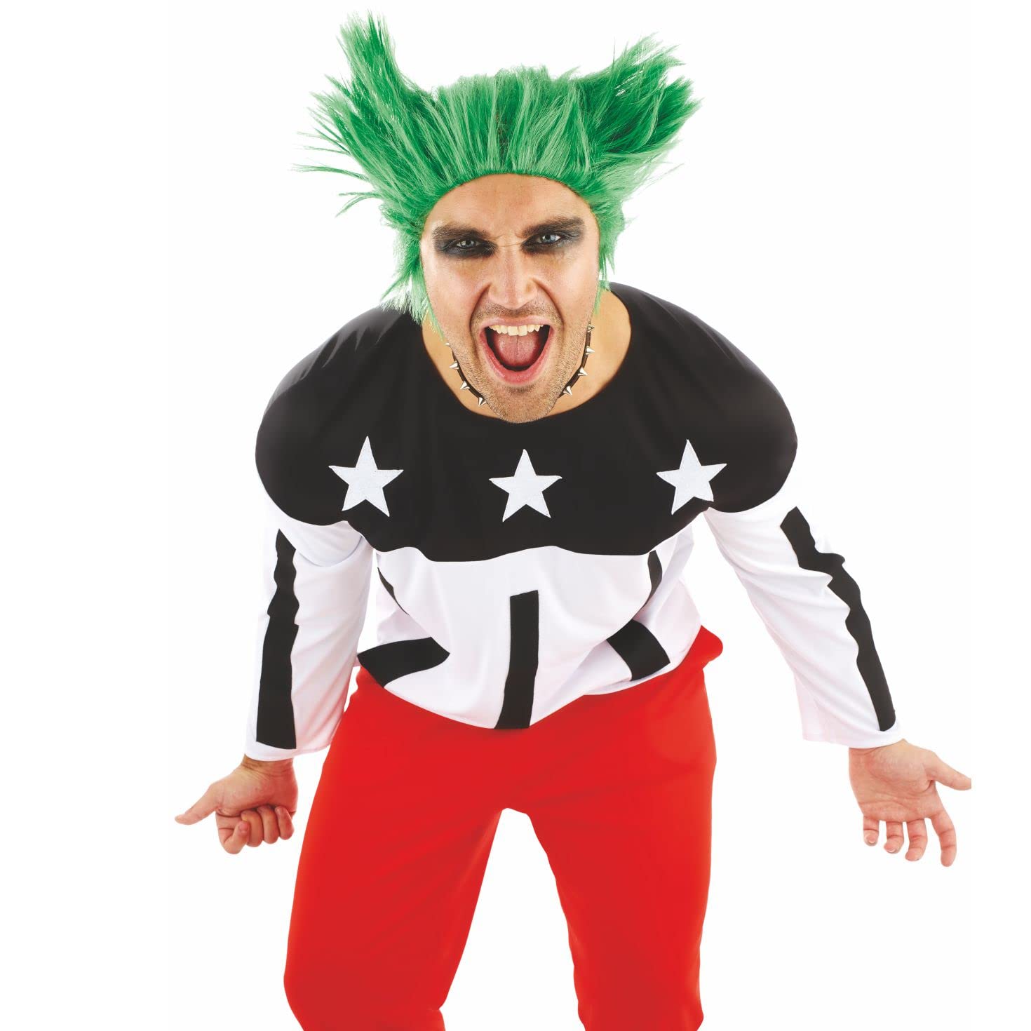 fun shack Adult Punk Rock Costume Raver Singer Mens 90s Costume - Image 2