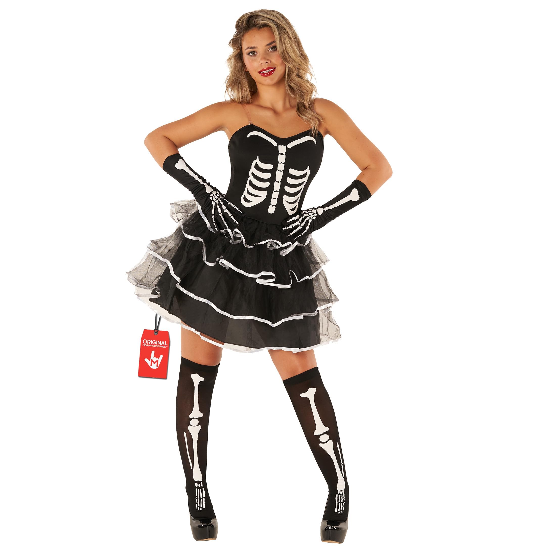 Fun Shack Adult Skeleton Costume Dress for Women, Tutu Dress, Halloween Outfit
