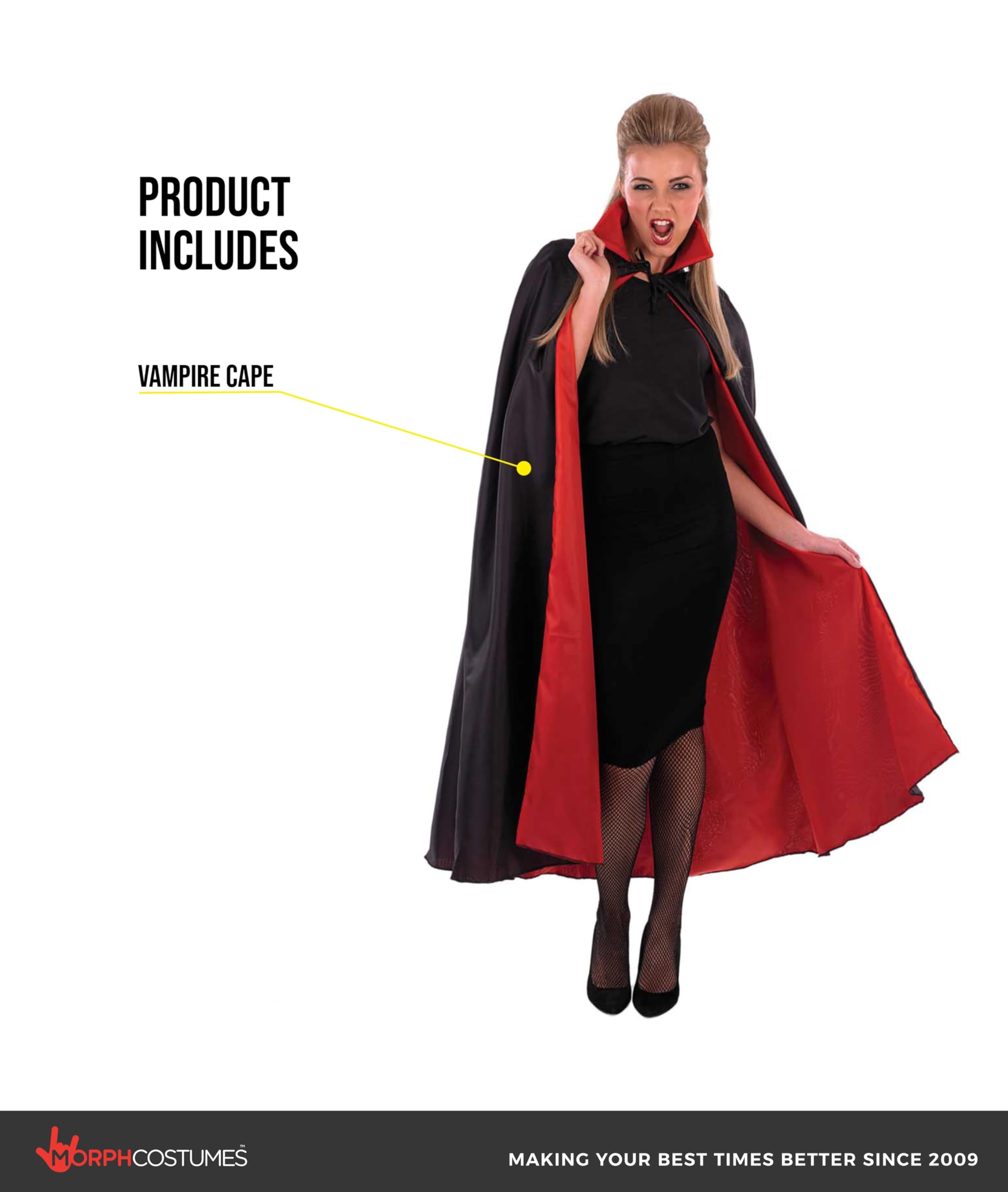 Fun Shack Adult Vampire Cape Women Red And Black Cape Adult Halloween Costumes For Women Mens Unisex Cloak Accessories - Image 2