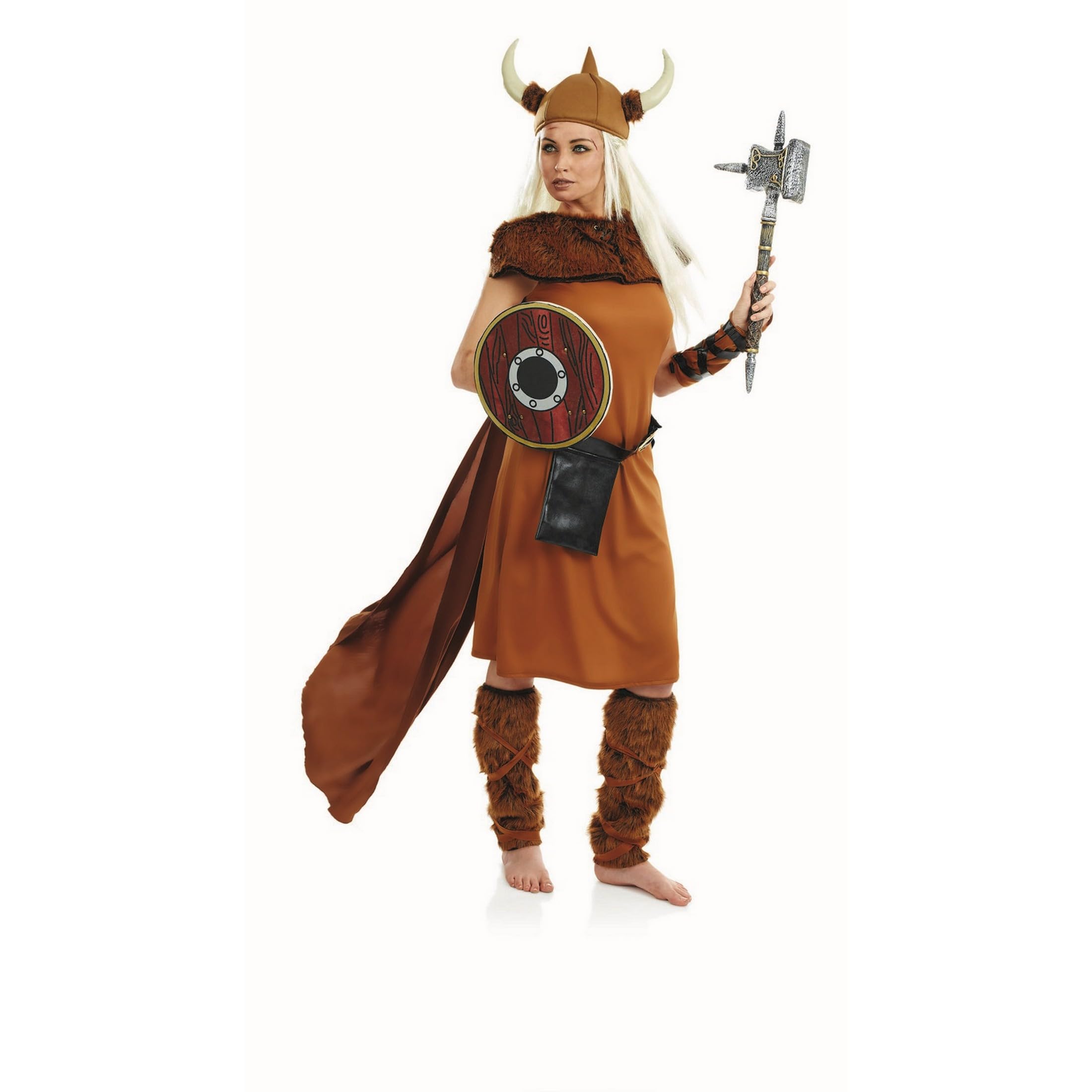 fun shack Adult Viking Costume Women Warrior, Medieval Barbarian Outfit for Women, Historical Warrior Dress - Image 7