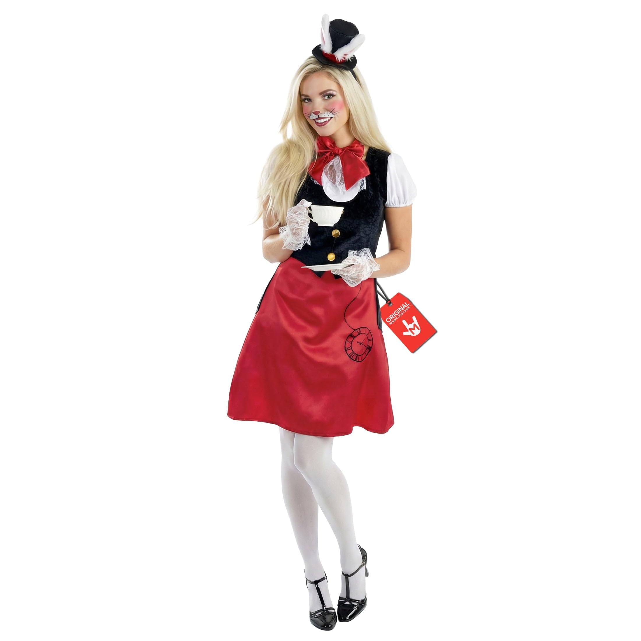 fun shack Adult White Rabbit Costume, Rabbit Fancy Dress, White Rabbit Costume Adult, Adult Book Day Costume for Women