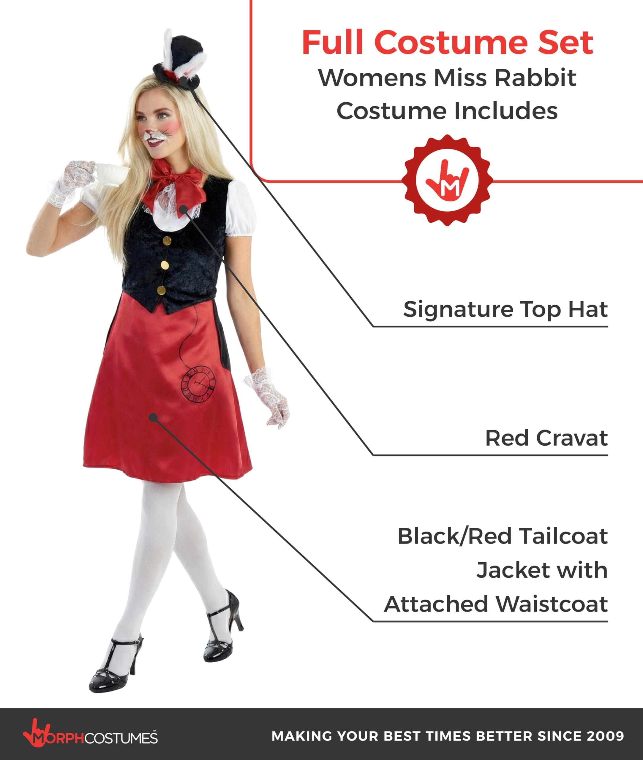 fun shack Adult White Rabbit Costume, Rabbit Fancy Dress, White Rabbit Costume Adult, Adult Book Day Costume for Women - Image 2