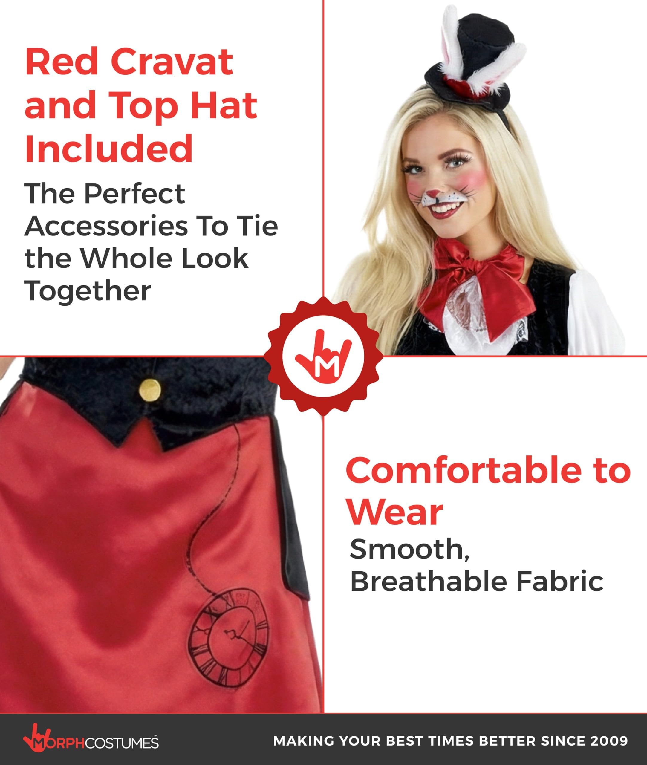fun shack Adult White Rabbit Costume, Rabbit Fancy Dress, White Rabbit Costume Adult, Adult Book Day Costume for Women - Image 3
