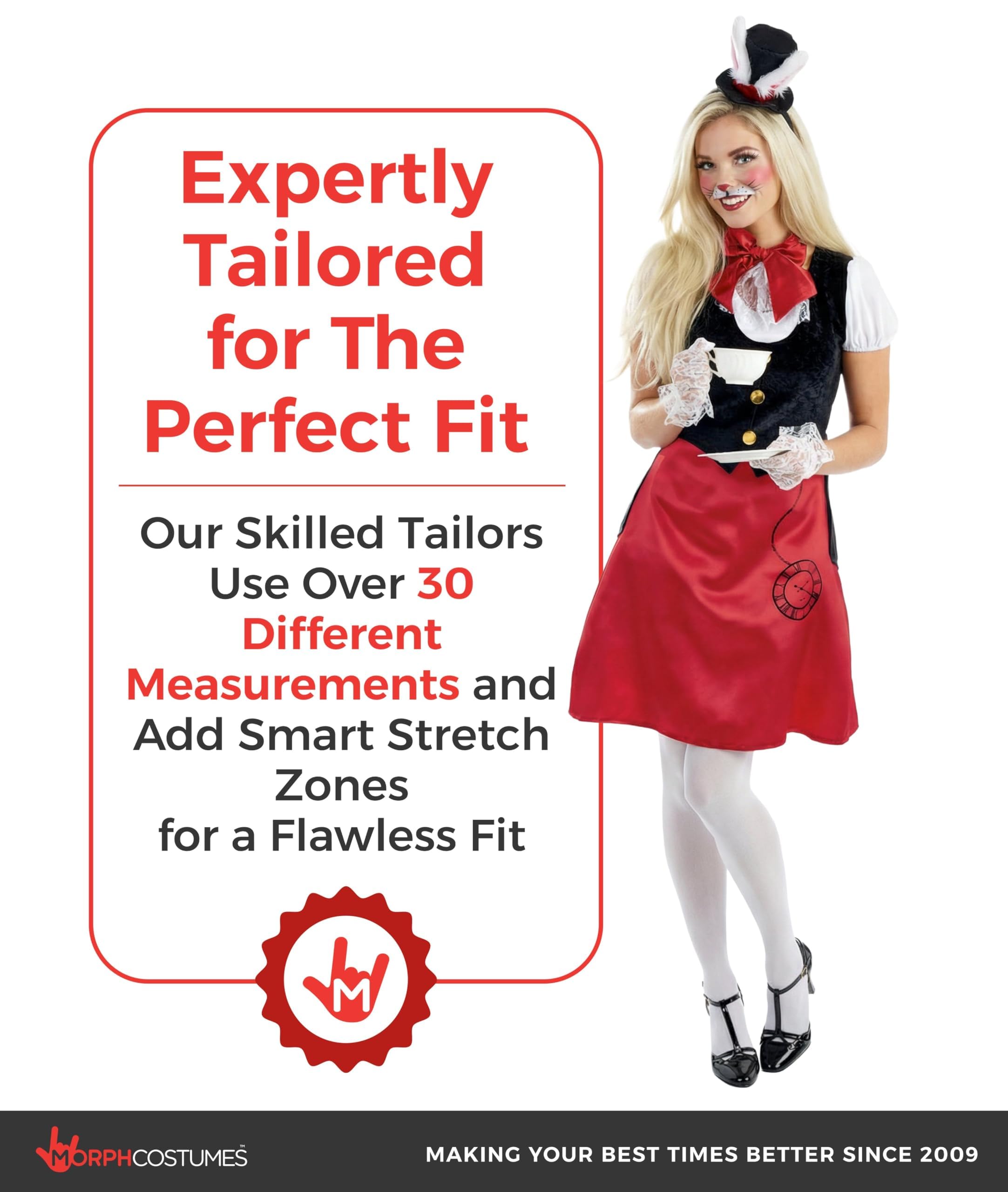 fun shack Adult White Rabbit Costume, Rabbit Fancy Dress, White Rabbit Costume Adult, Adult Book Day Costume for Women - Image 4