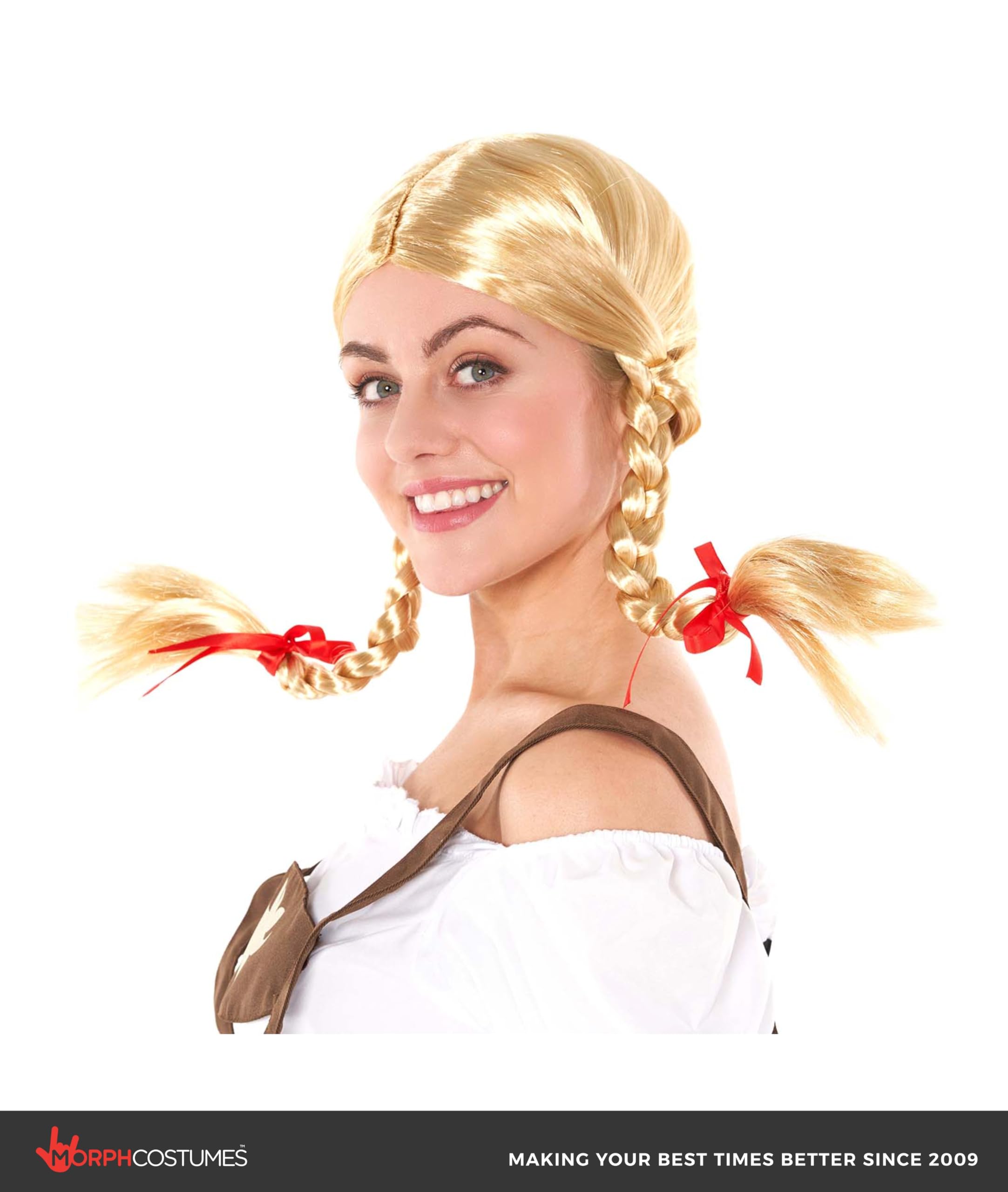 fun shack Adults Bavarian Wig Adults Blonde Pigtails German Oktoberfest Hair Accessory One Size - Image 2