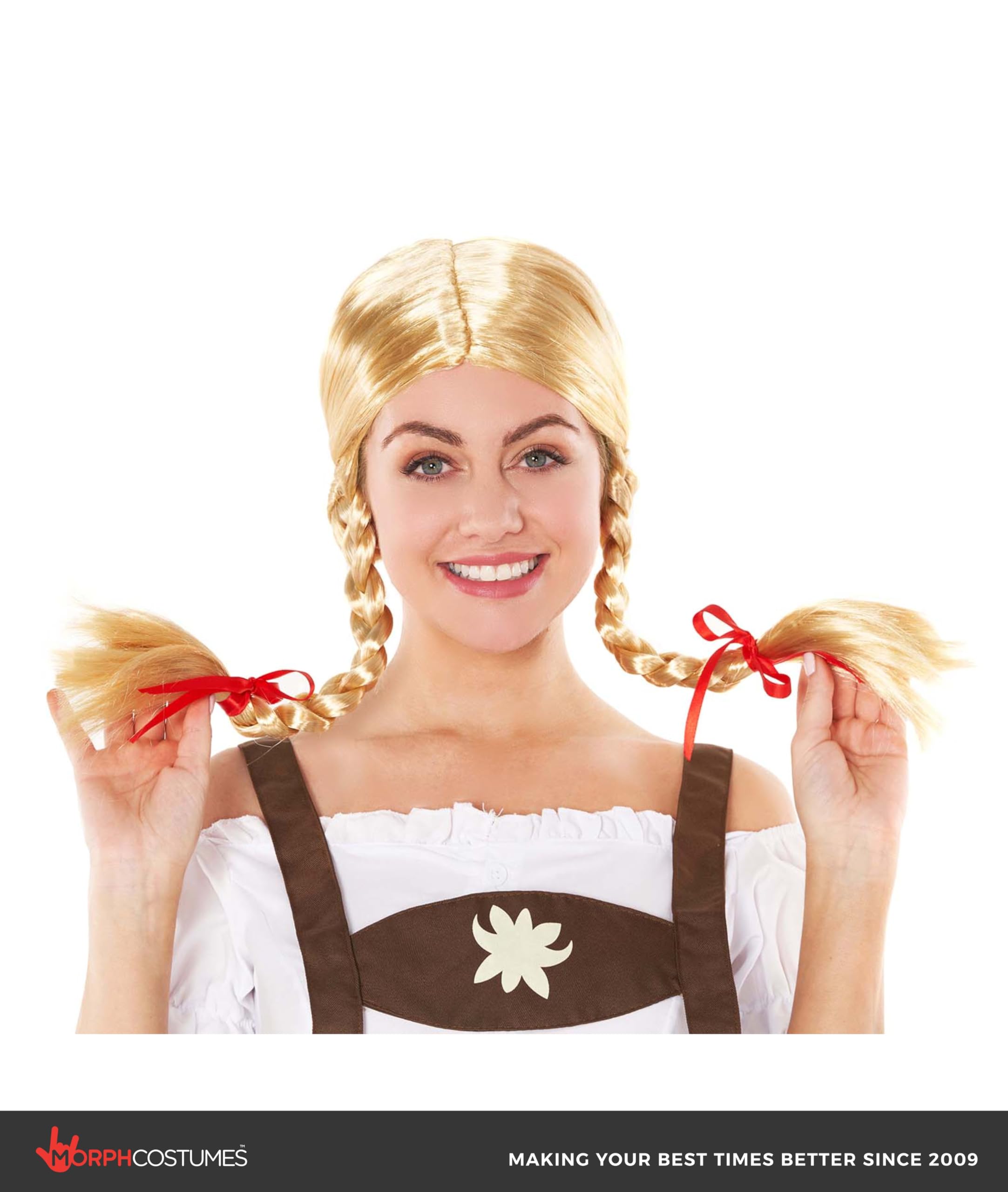 fun shack Adults Bavarian Wig Adults Blonde Pigtails German Oktoberfest Hair Accessory One Size - Image 3
