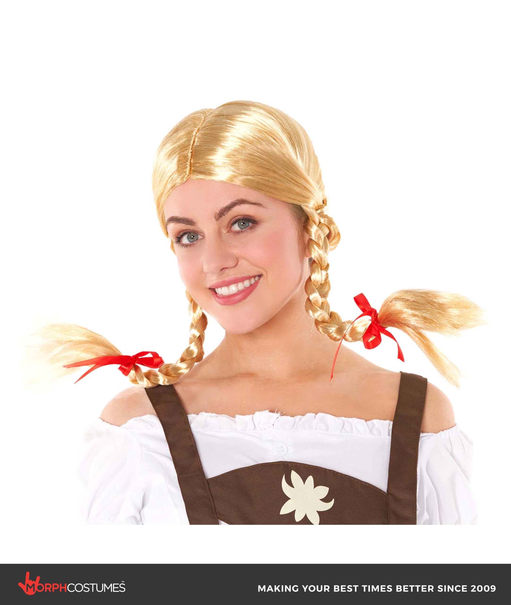 fun shack Adults Bavarian Wig Adults Blonde Pigtails German Oktoberfest Hair Accessory One Size - Image 4