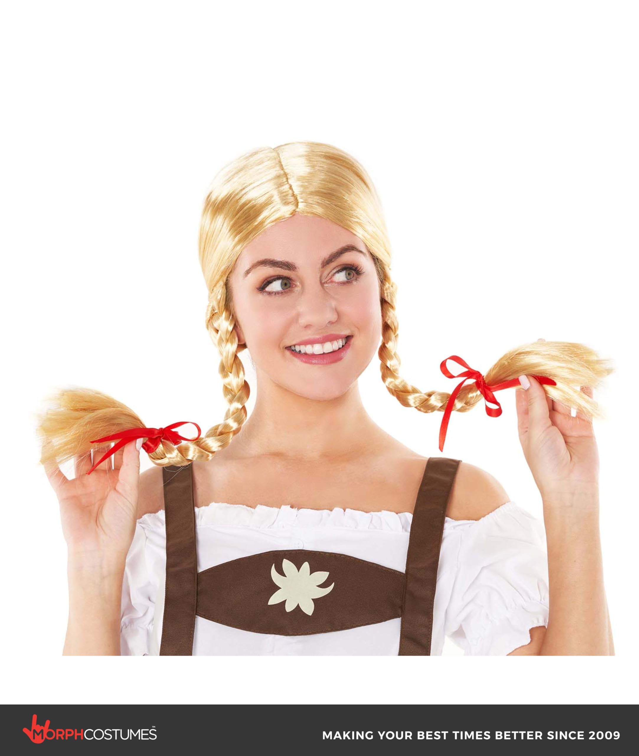 fun shack Adults Bavarian Wig Adults Blonde Pigtails German Oktoberfest Hair Accessory One Size - Image 5