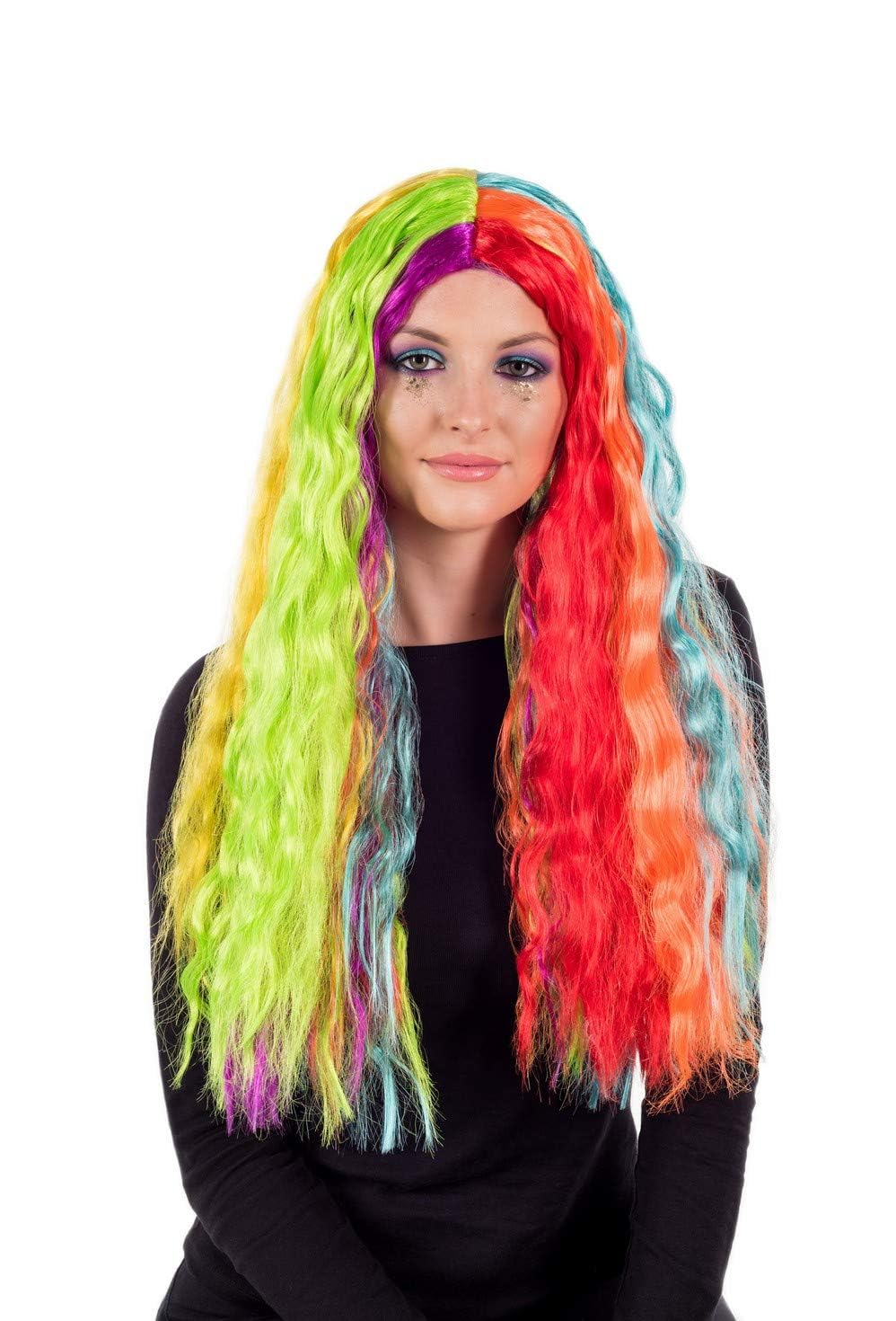 fun shack Adults Rainbow Wigs for Womens Bright Colourful Festival Hair Costume Accessories Wigs for Women Pride