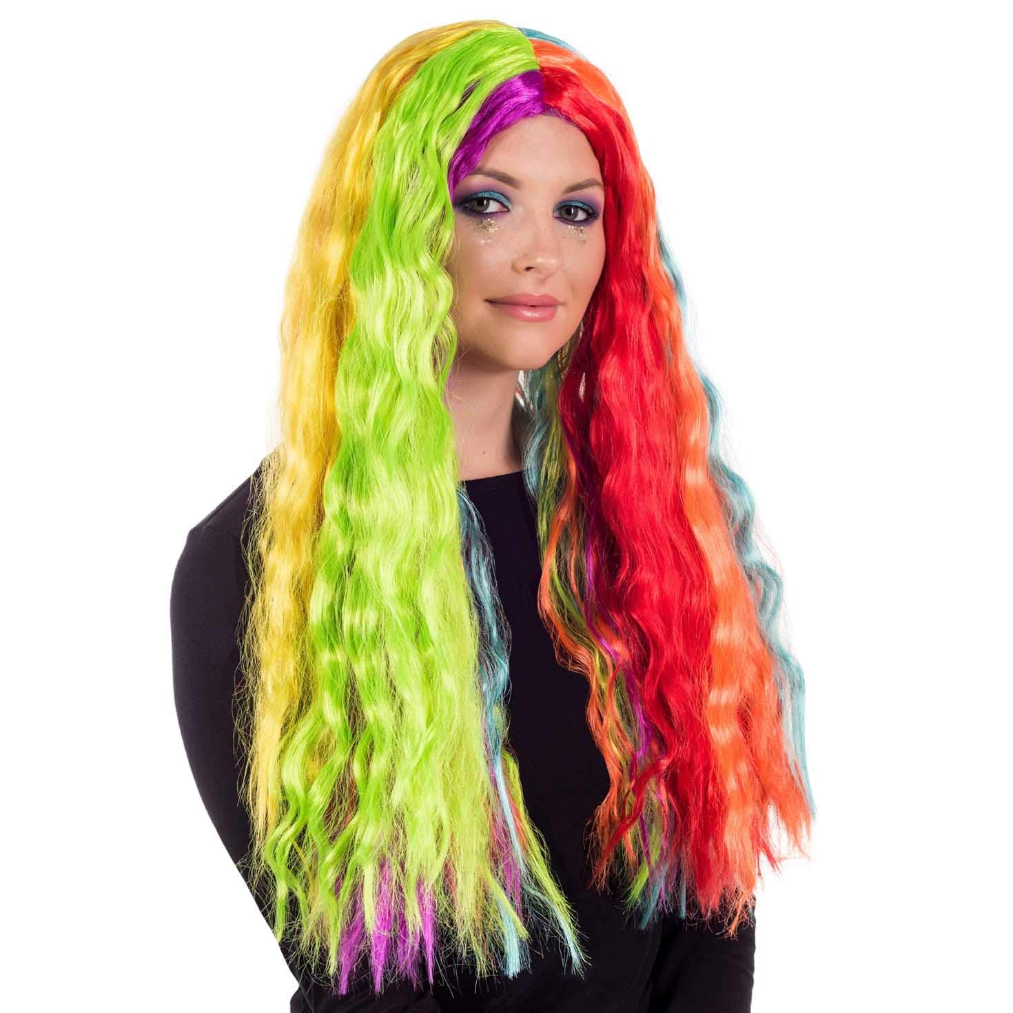 fun shack Adults Rainbow Wigs for Womens Bright Colourful Festival Hair Costume Accessories Wigs for Women Pride - Image 2