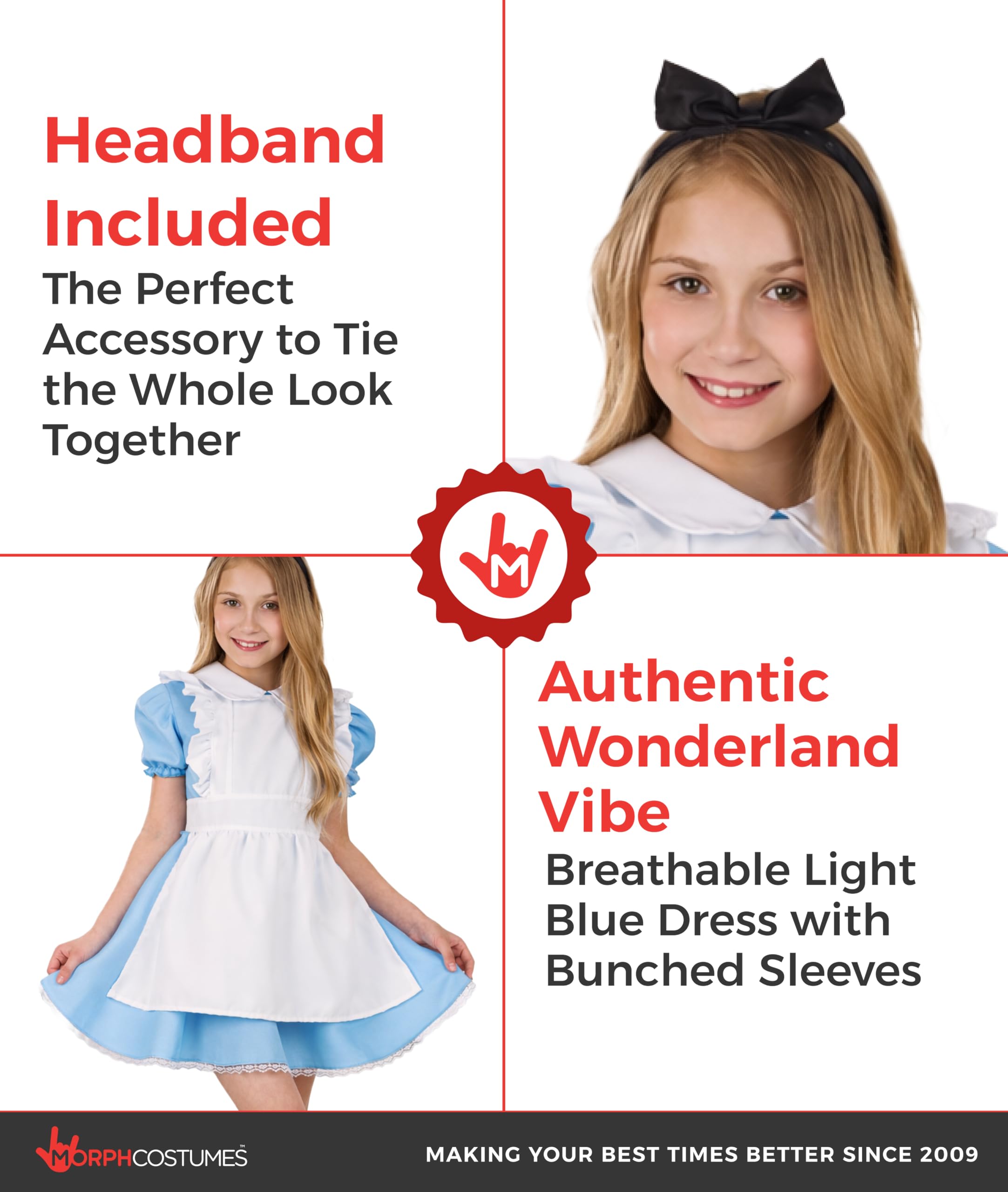 fun shack Alice in Wonderland Costume Kids, Alice Costume Girls, Book Characters Costumes for Kids - Image 3