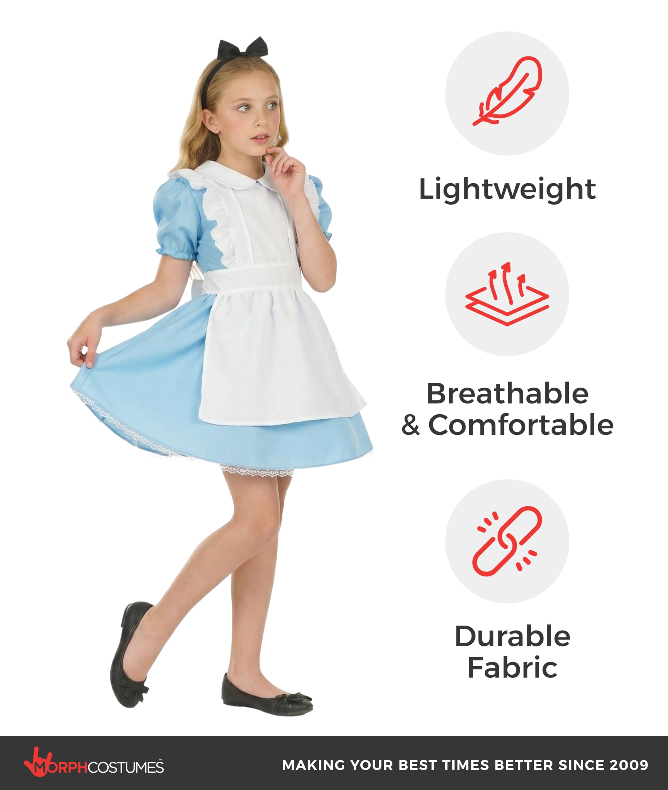 fun shack Alice in Wonderland Costume Kids, Alice Costume Girls, Book Characters Costumes for Kids - Image 4