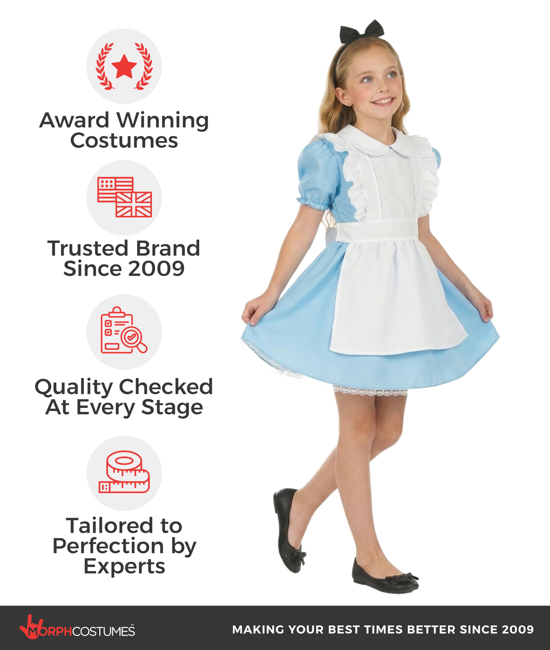 fun shack Alice in Wonderland Costume Kids, Alice Costume Girls, Book Characters Costumes for Kids - Image 5