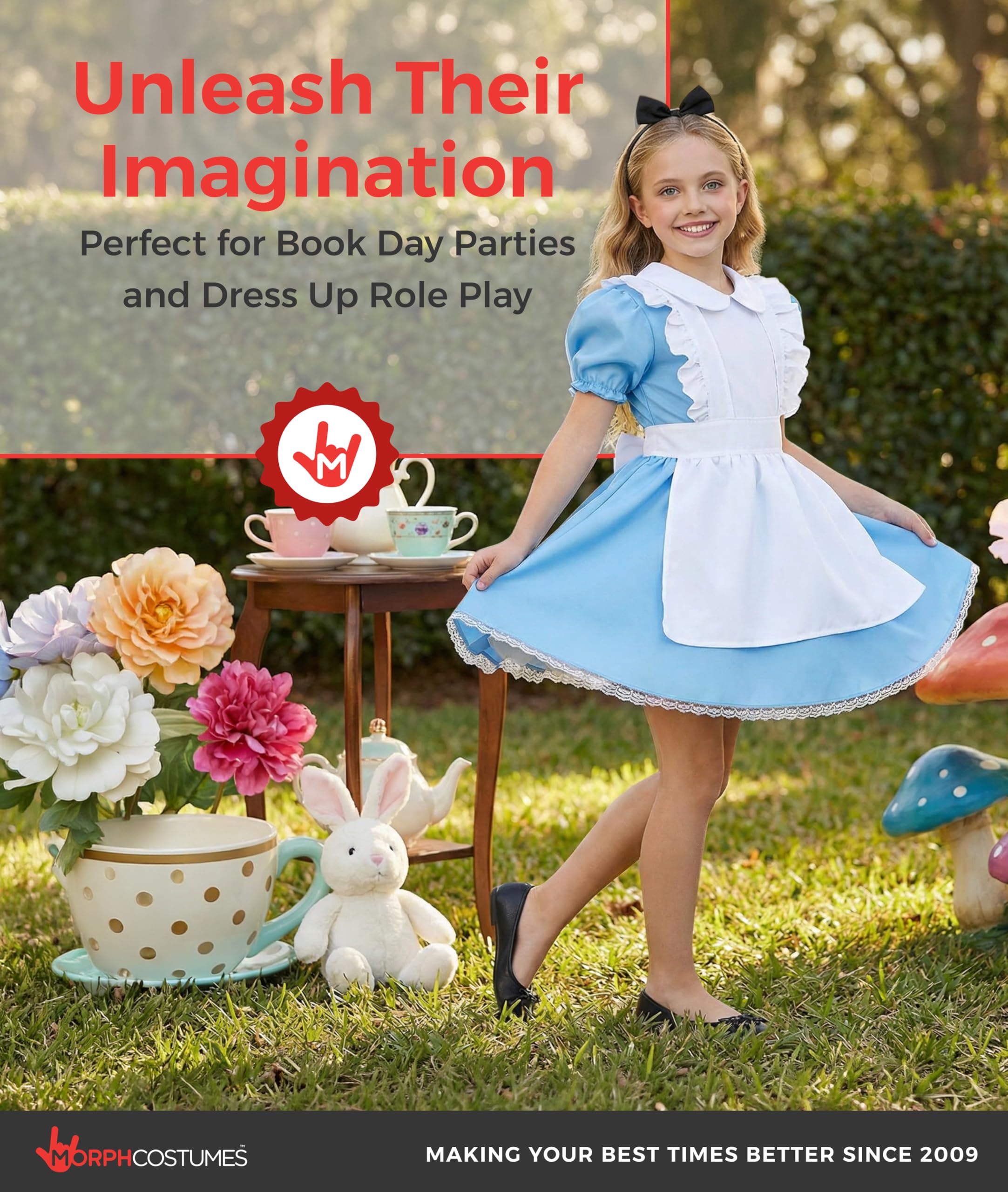 fun shack Alice in Wonderland Costume Kids, Alice Costume Girls, Book Characters Costumes for Kids - Image 6