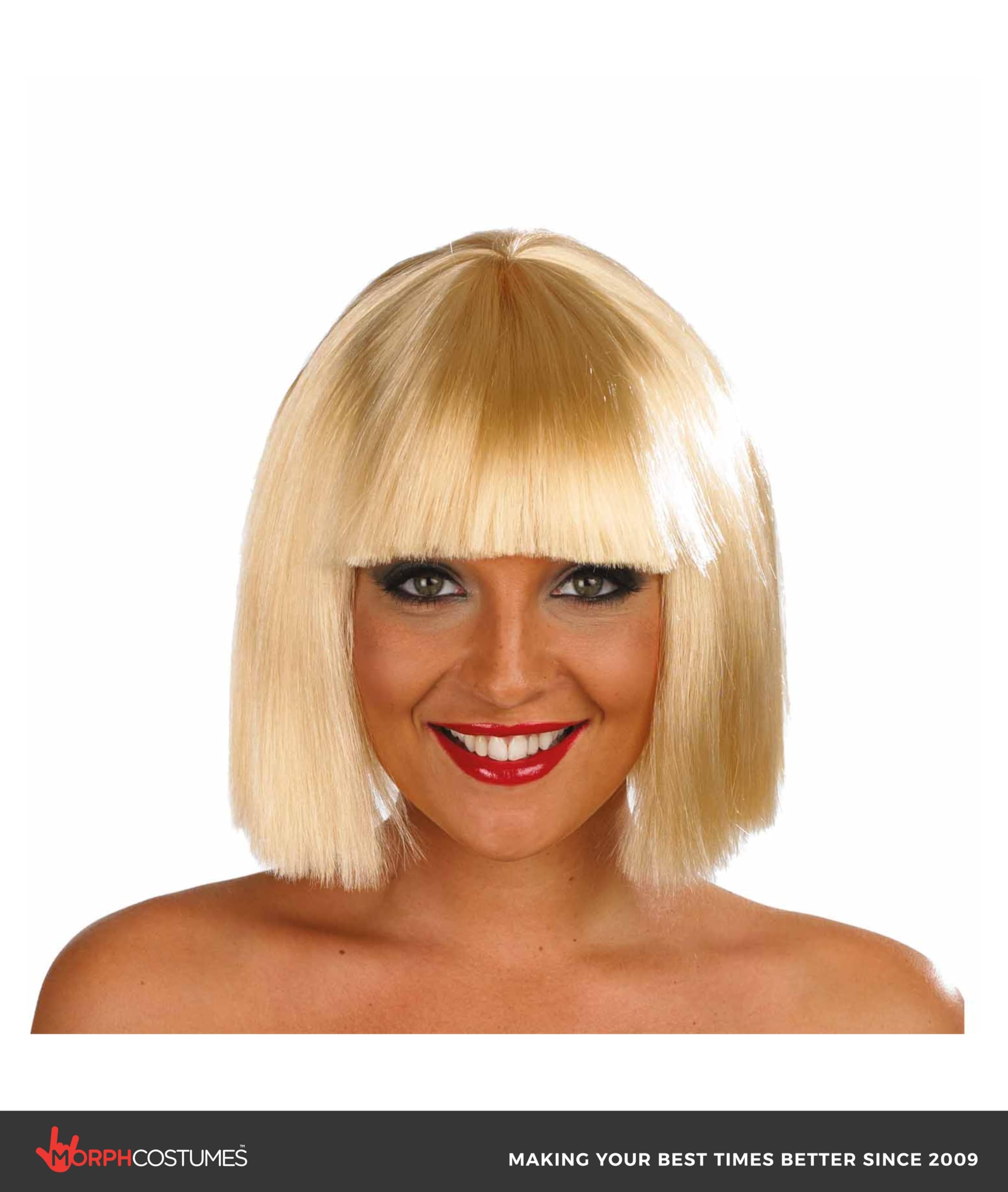 fun shack Blonde Bob Wig, Platinum Short Blonde Wig, Synthetic Pop Diva Wig - Image 2