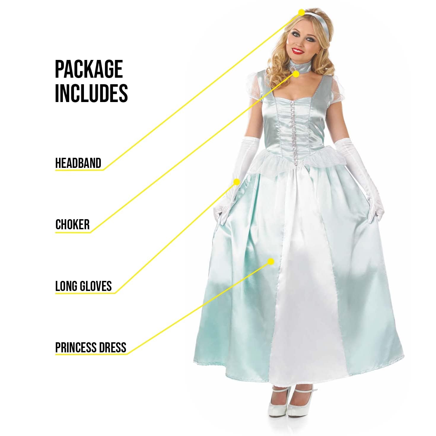 fun shack Blue Princess Costume for Women, Women Princess Dress, Halloween Princess Costumes for Women - Image 3