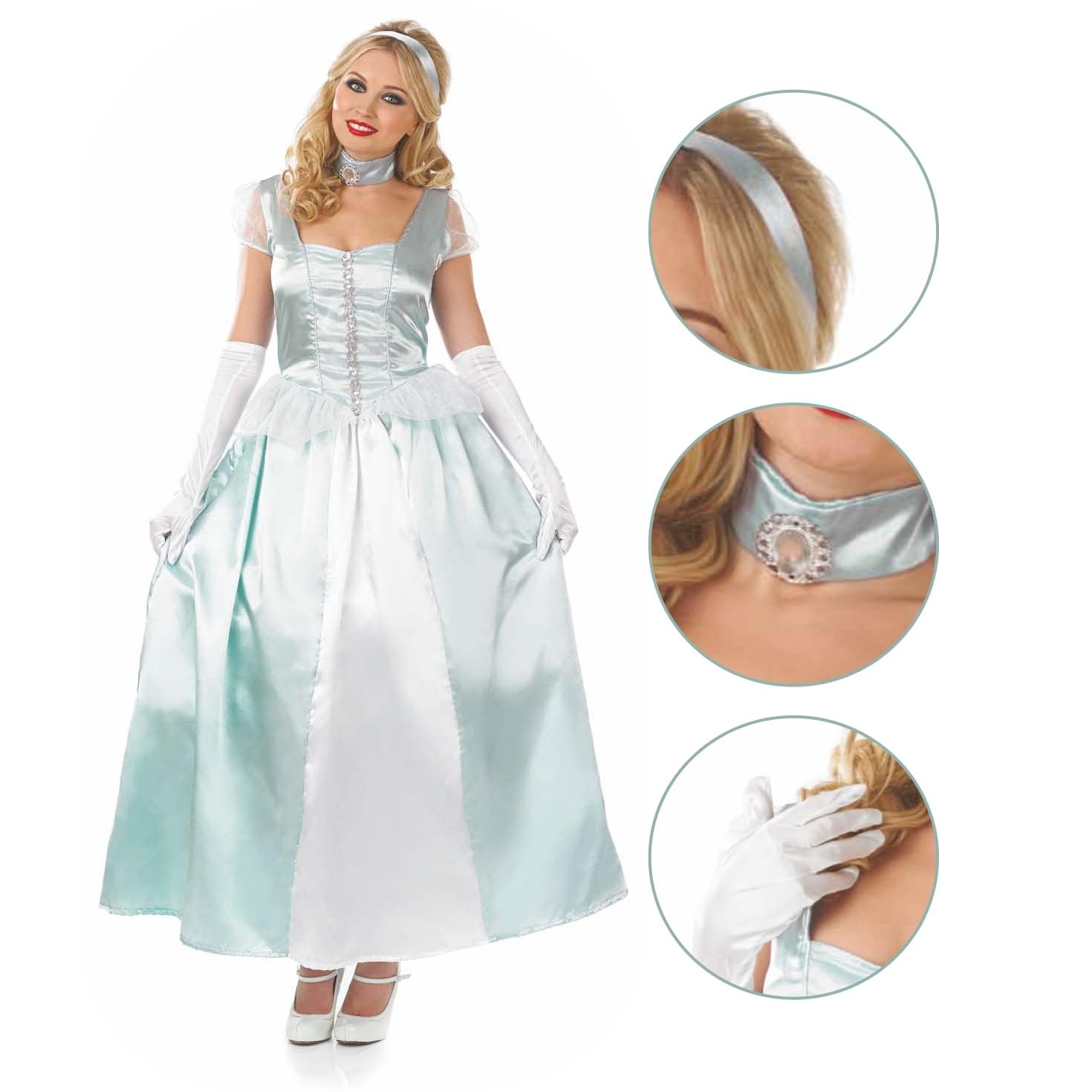 fun shack Blue Princess Costume for Women, Women Princess Dress, Halloween Princess Costumes for Women - Image 4