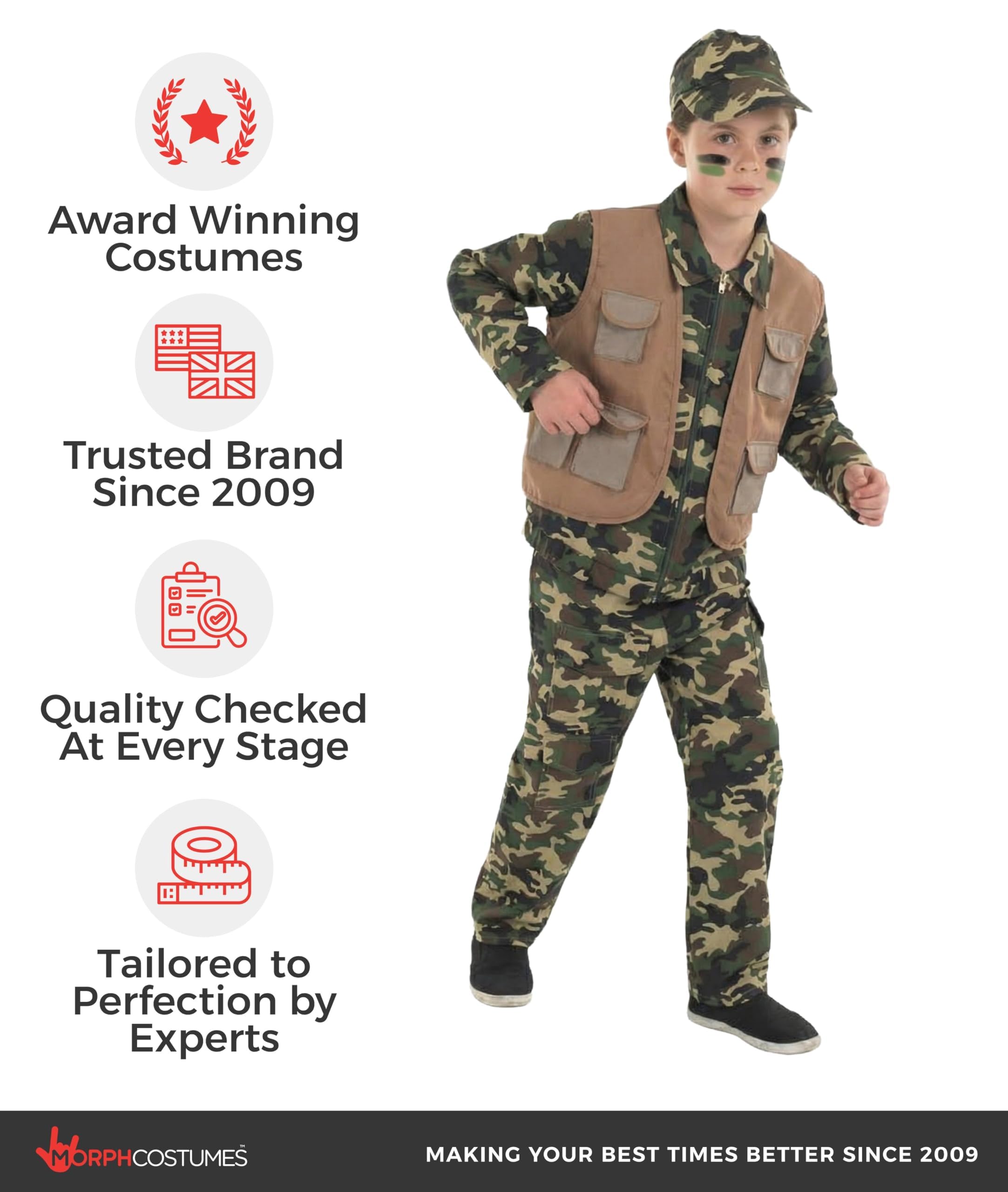 fun shack Boys Army Costume, Kids Military Costume, Boys Camo Costume, Soldier Costume for Kids, Boys Army Uniform - Image 5